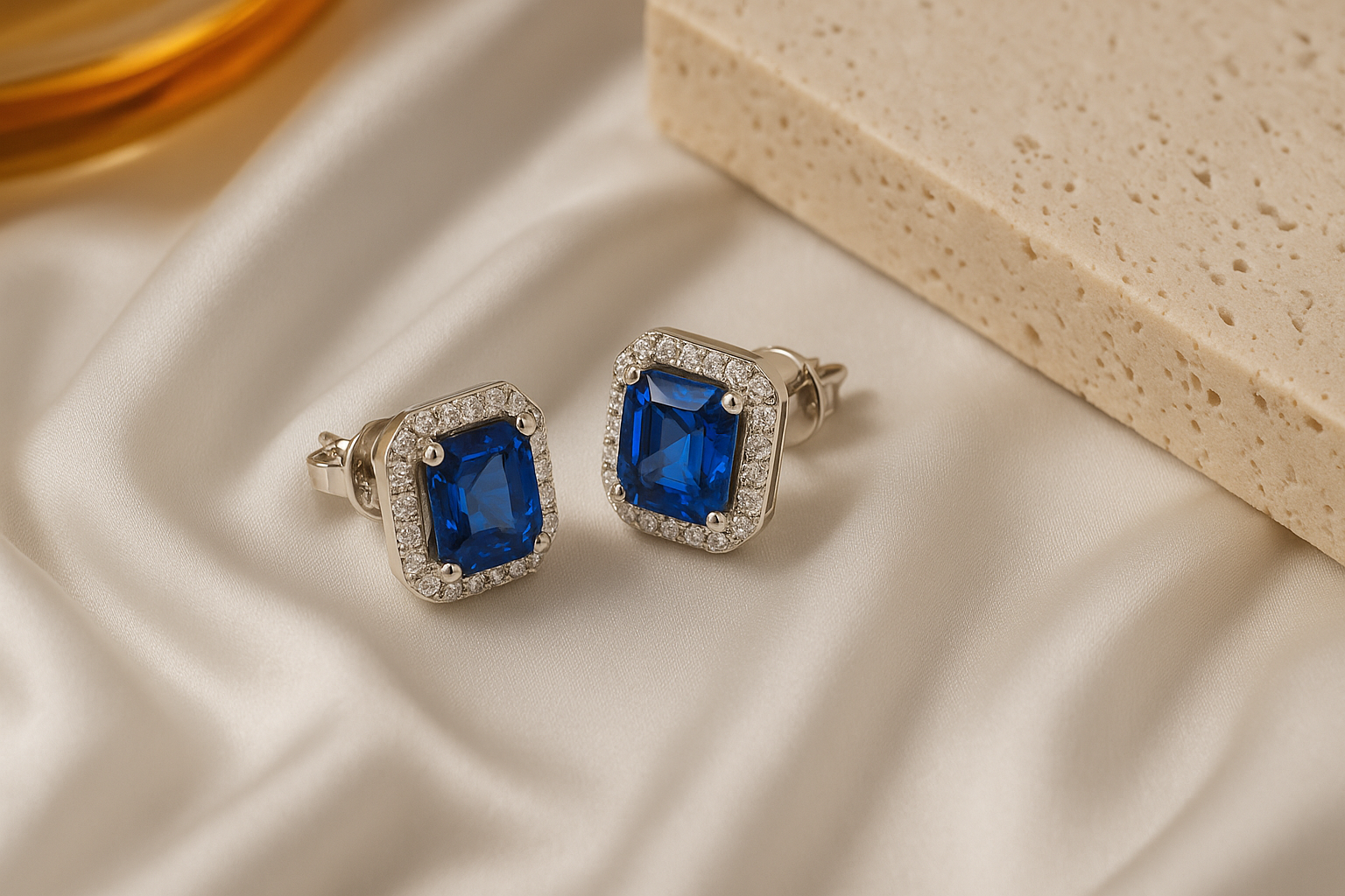 3ct Sapphire & Diamond Studs
