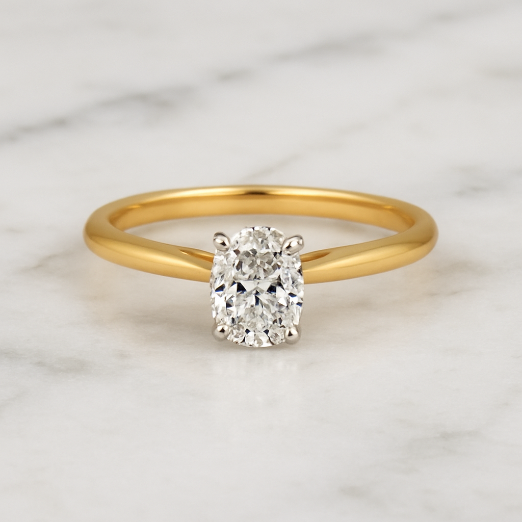 1ct Oval Solitaire Diamond Ring