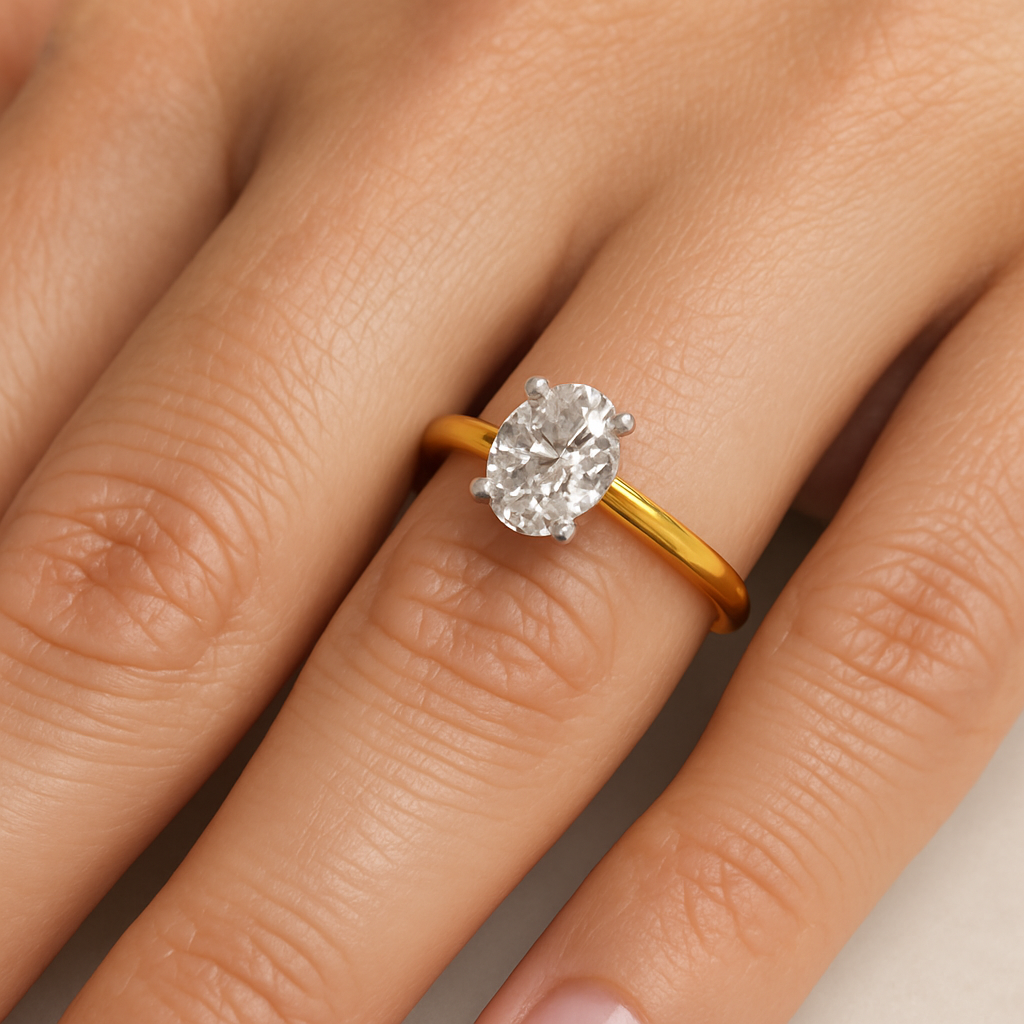 1ct Oval Solitaire Diamond Ring