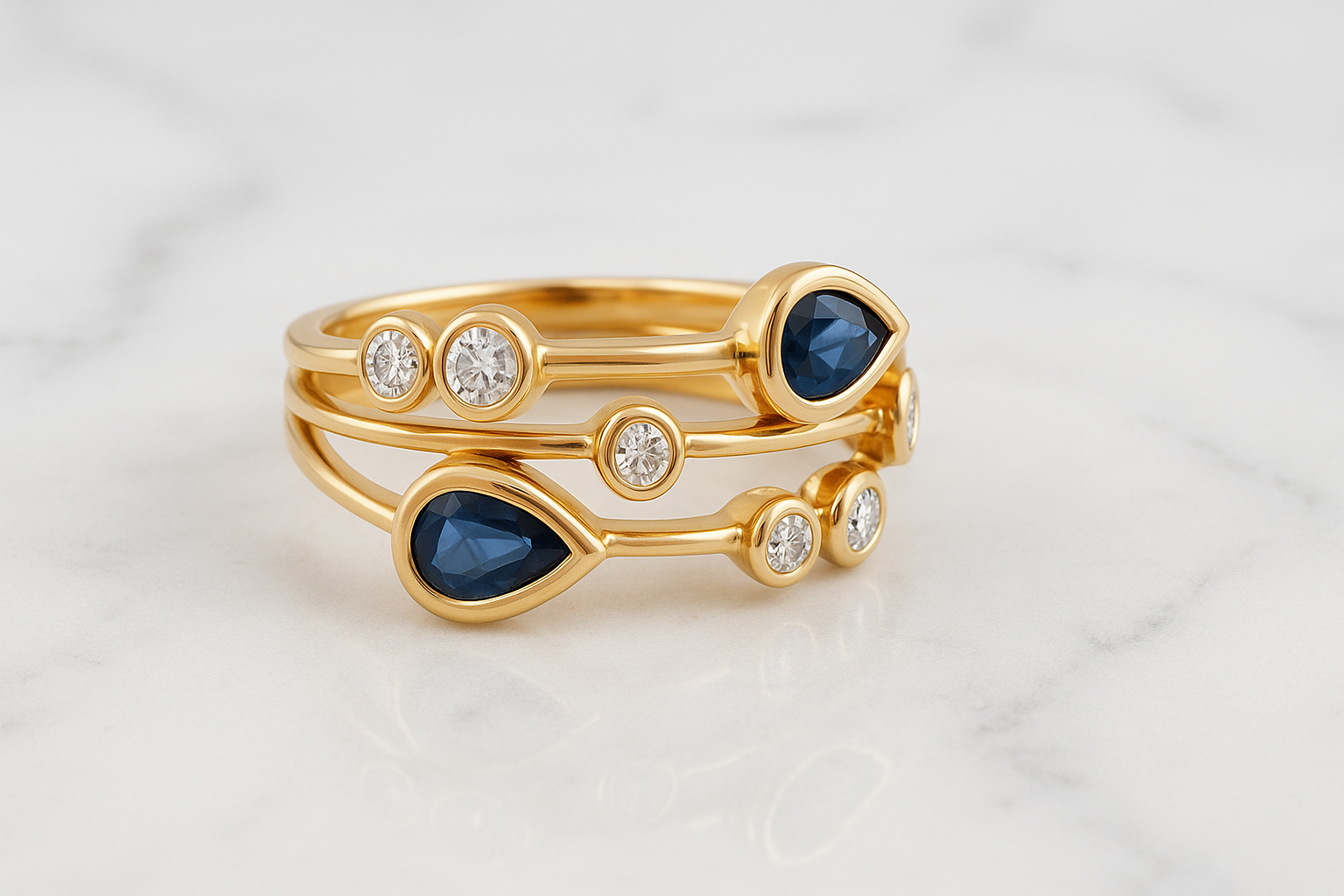 Sapphire and Diamond Cocktail Ring