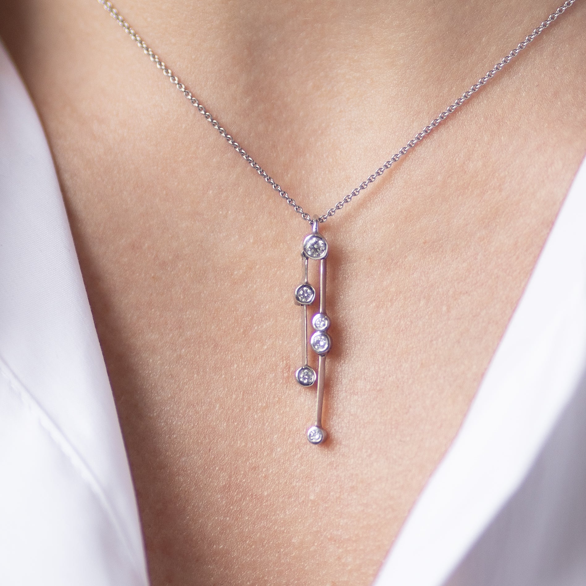 Diamond Drop Pendant on Chain