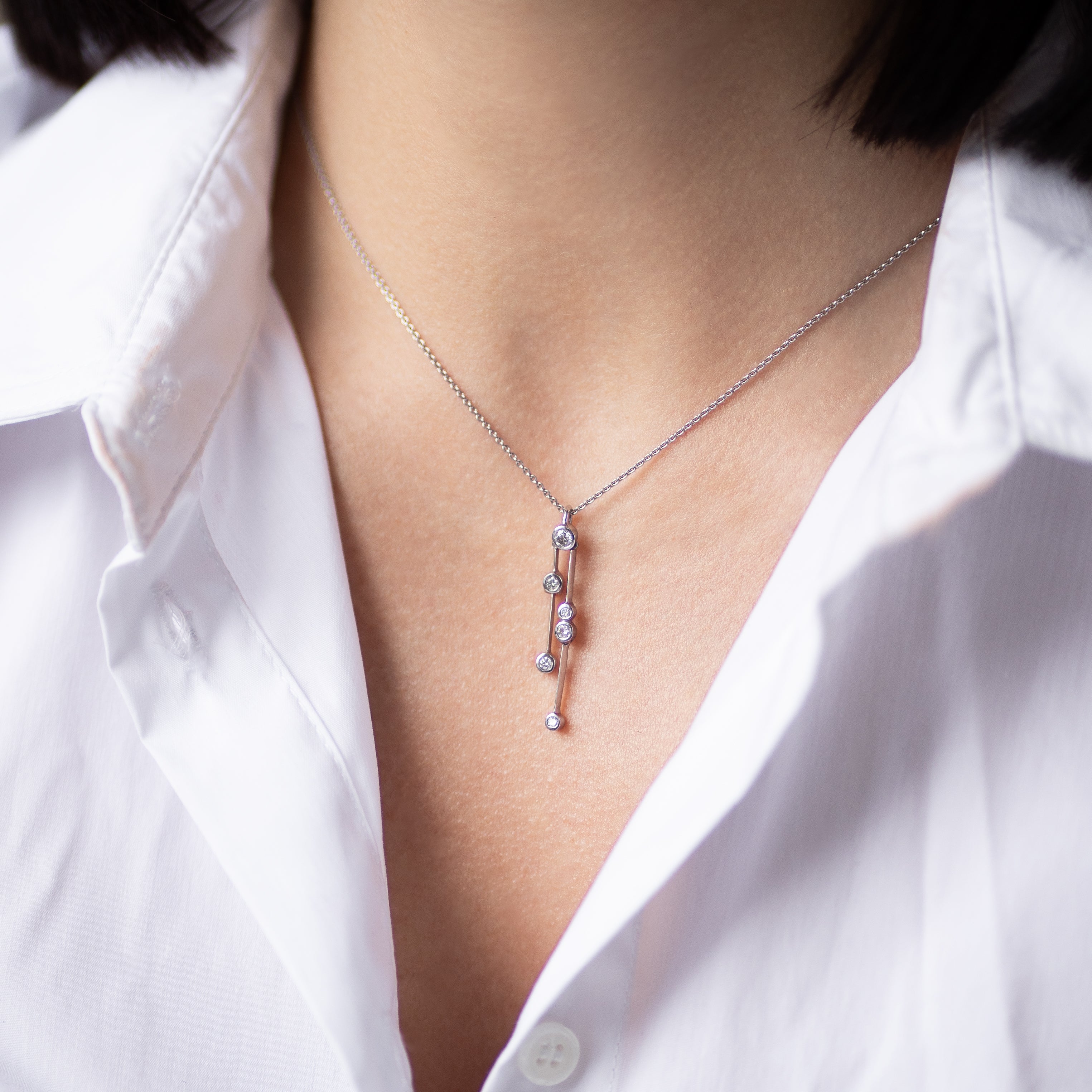 Diamond Drop Pendant on Chain