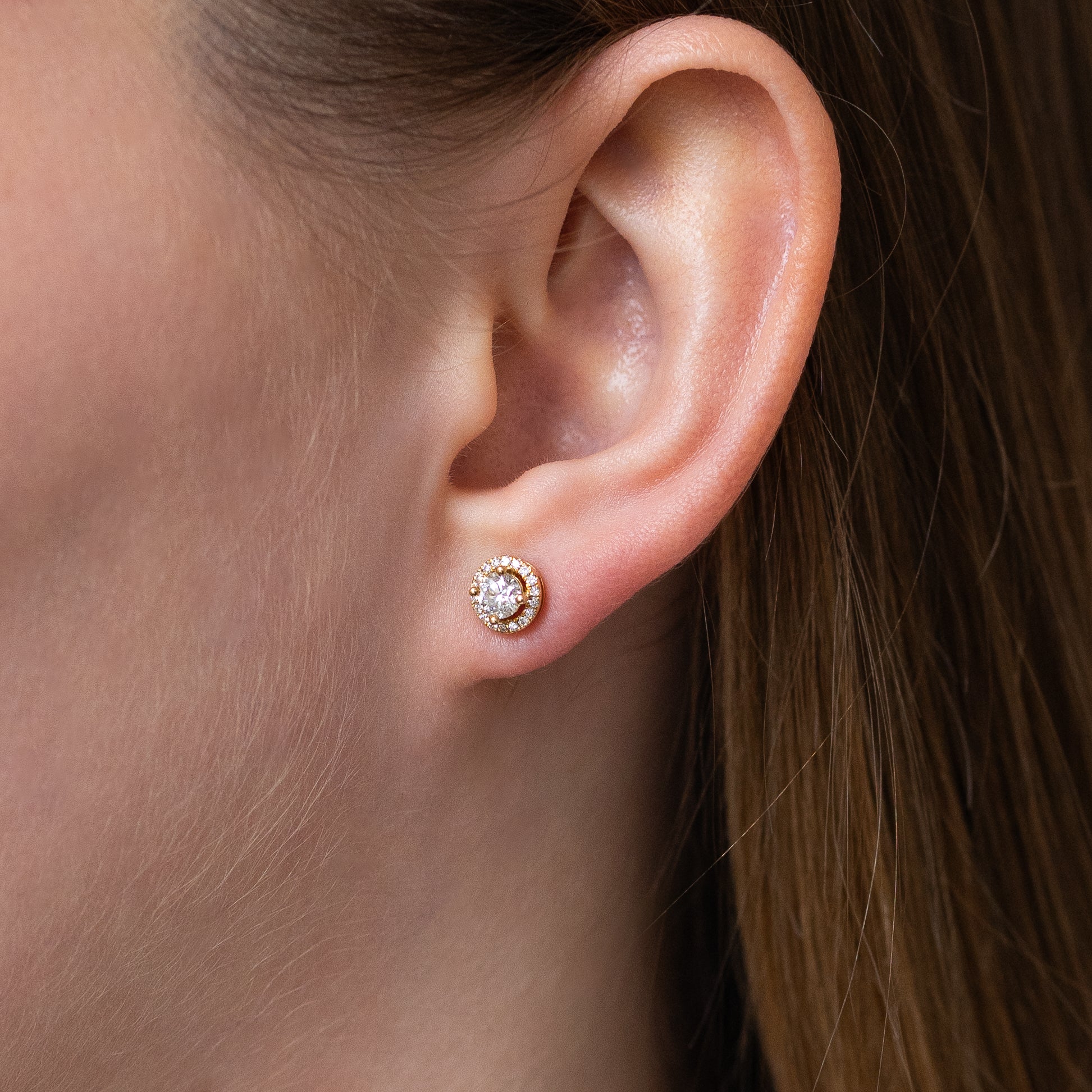 Diamond Earrings in Yellow Gold
