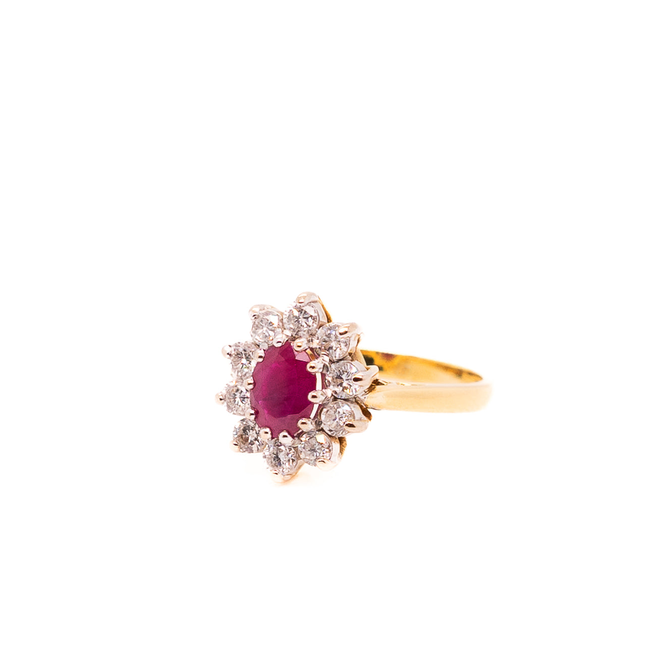 1.01ct Oval Cut Ruby Ring with Halo