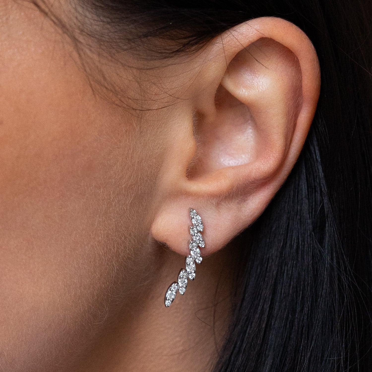 0.84ct Diamond Leaf Earrings