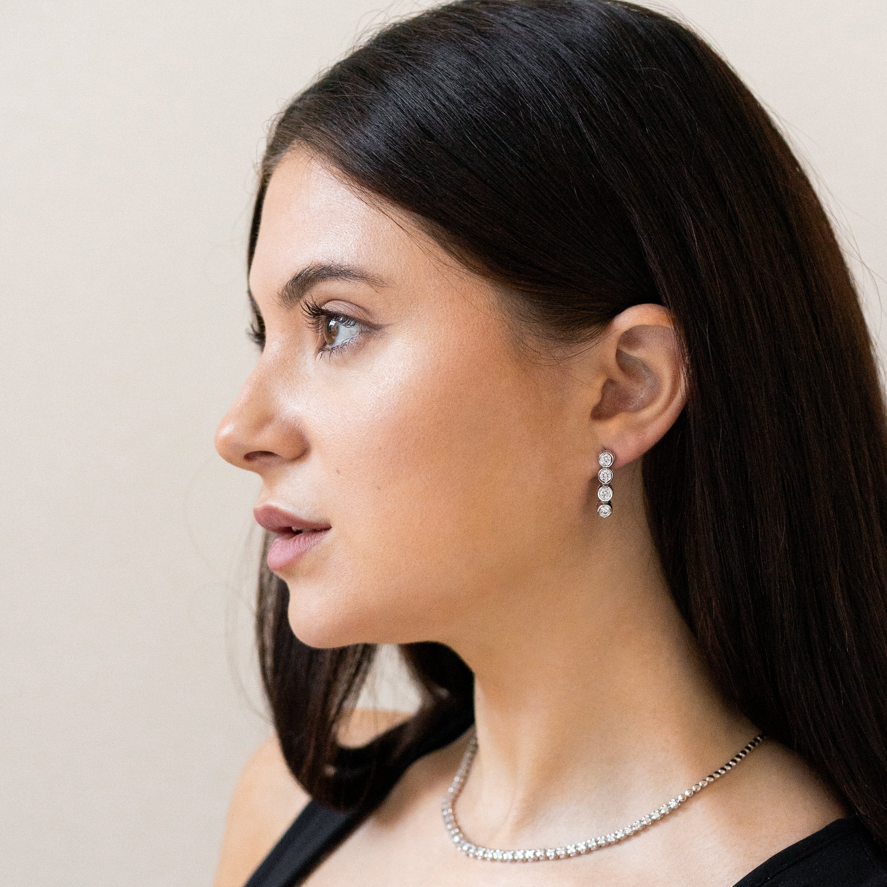 Diamond Earrings in White Gold