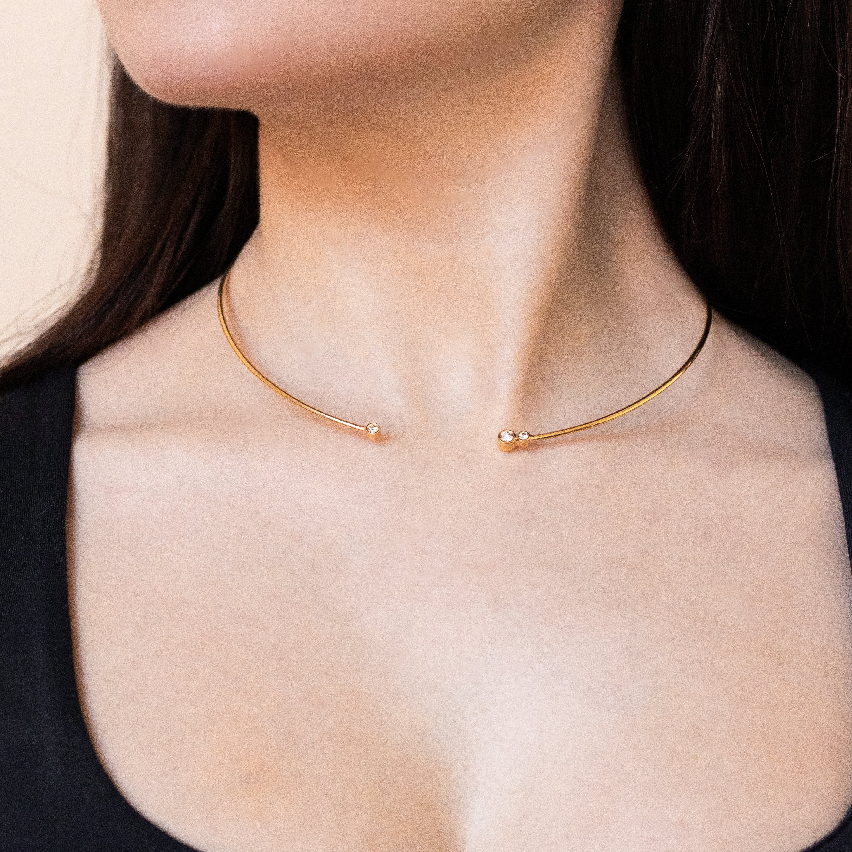 Gold Necklace with Diamonds