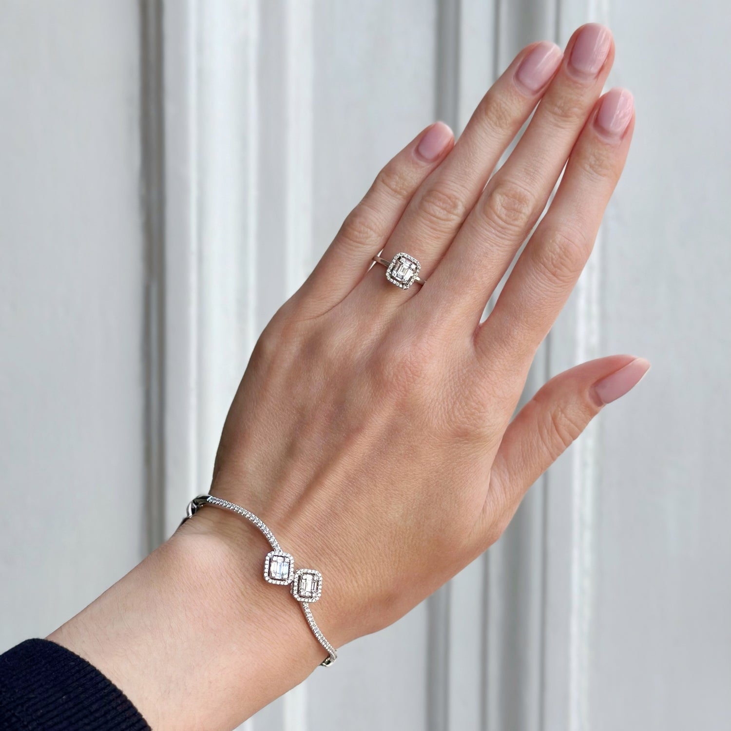 Diamond Cluster Bracelet in 18ct White Gold