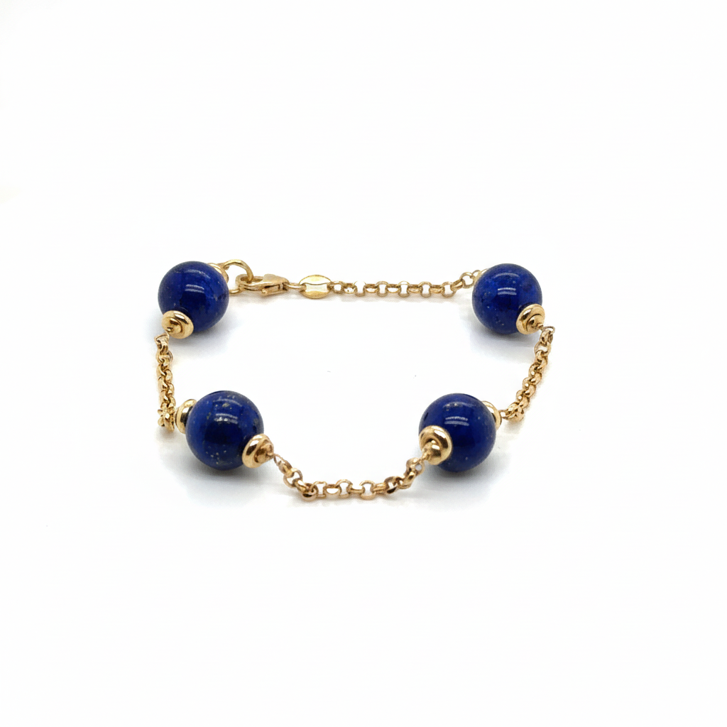 Azure-Deep Drop Lapis Lazuli 18ct Gold Bracelet