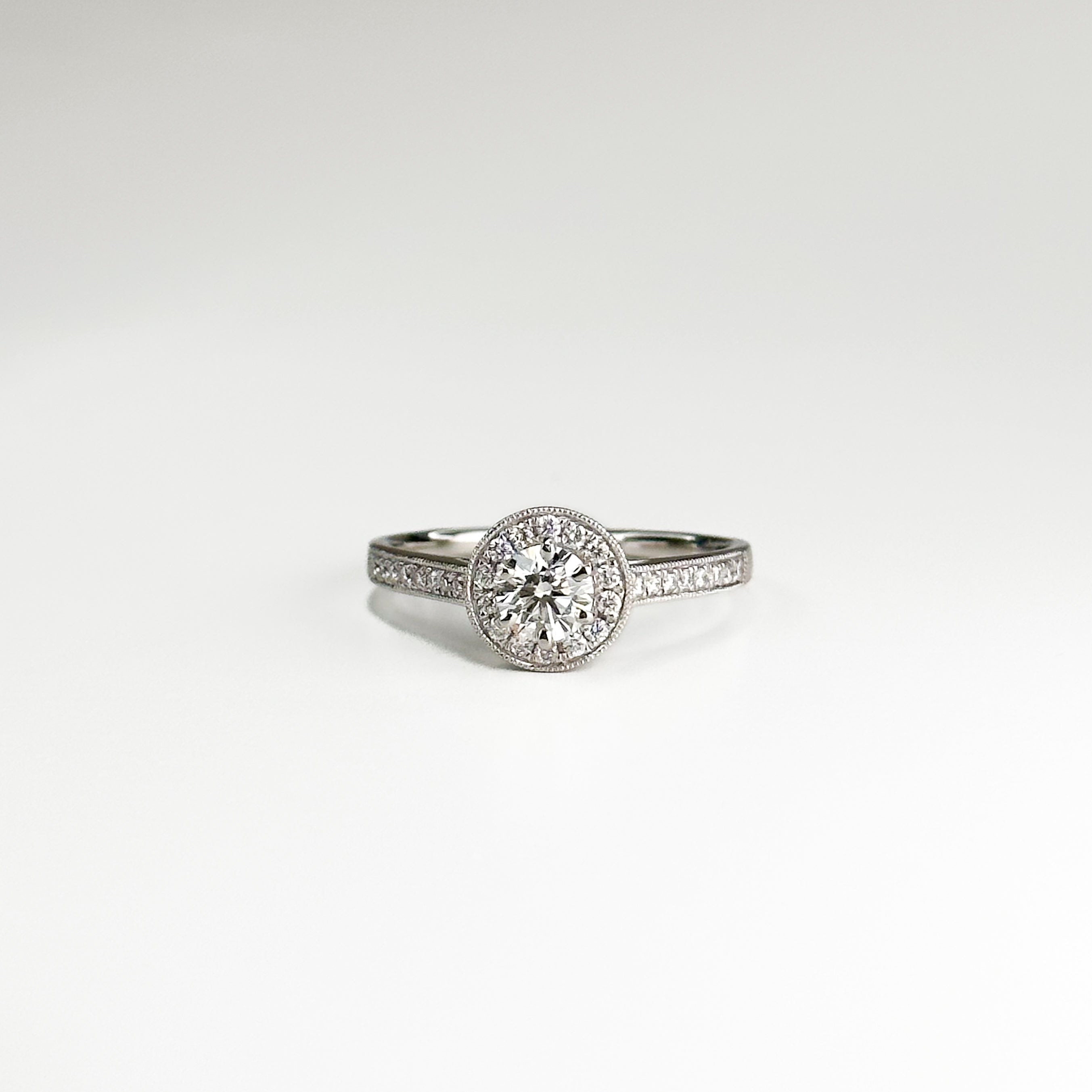 0.38ct Round Diamond Ring with Diamond Halo