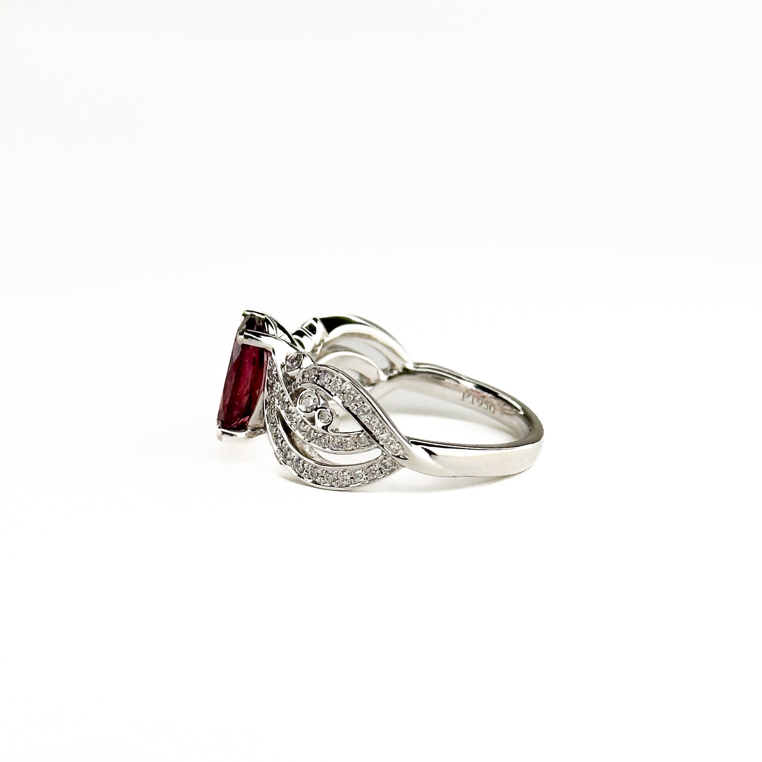 1.62ct Oval Deep Pink Tourmaline Ring