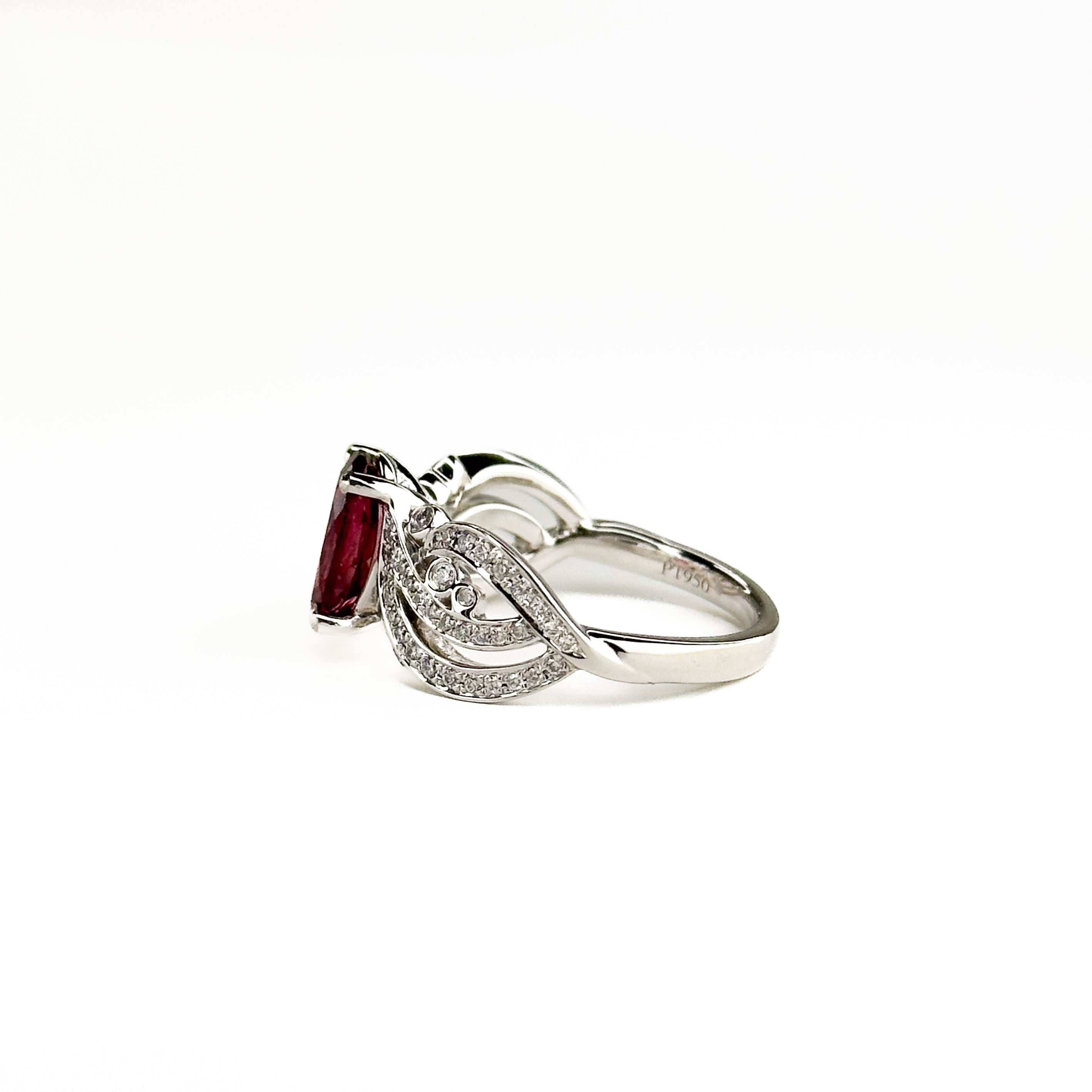 1.62ct Oval Deep Pink Tourmaline Ring