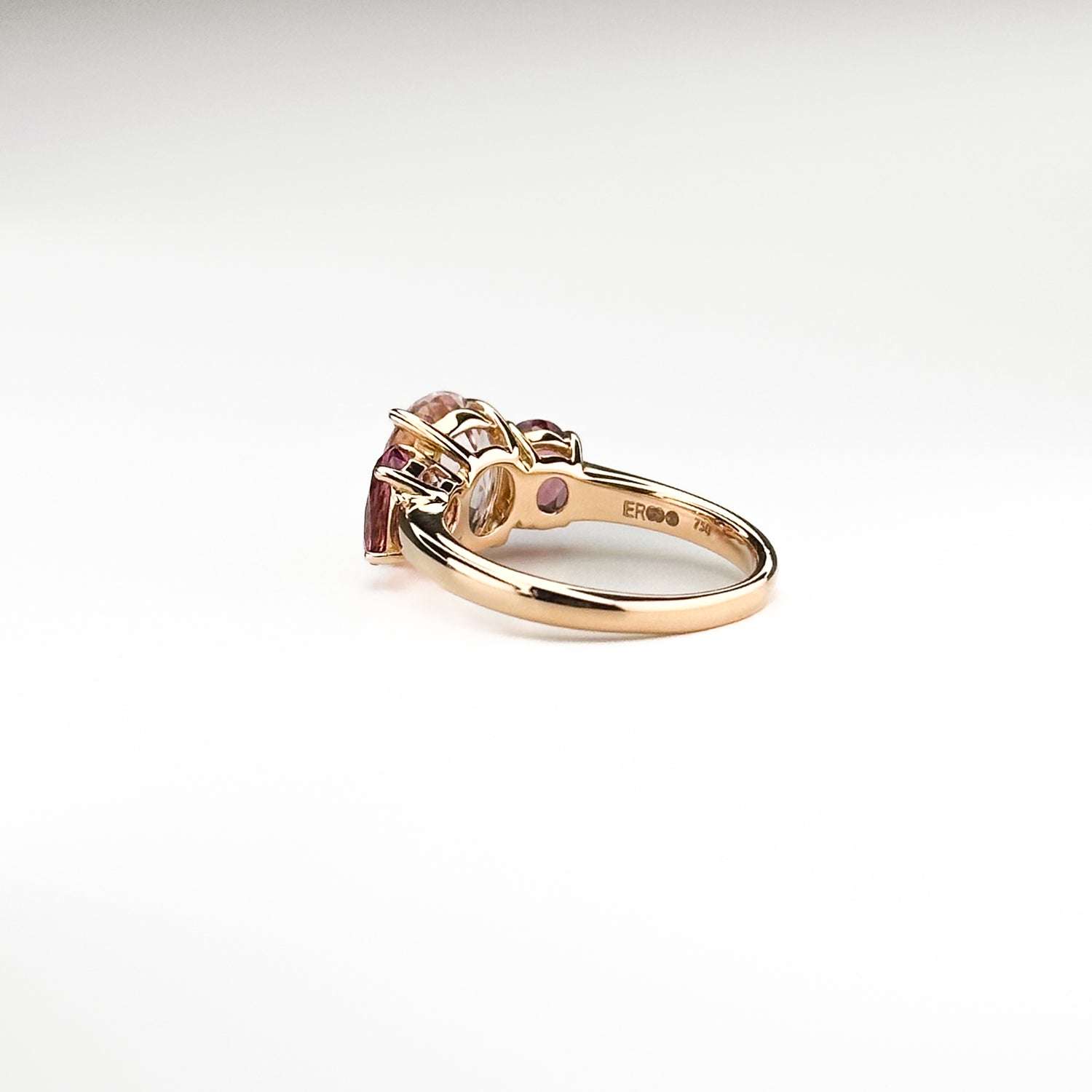 Morganite & Tourmaline Trilogy Ring