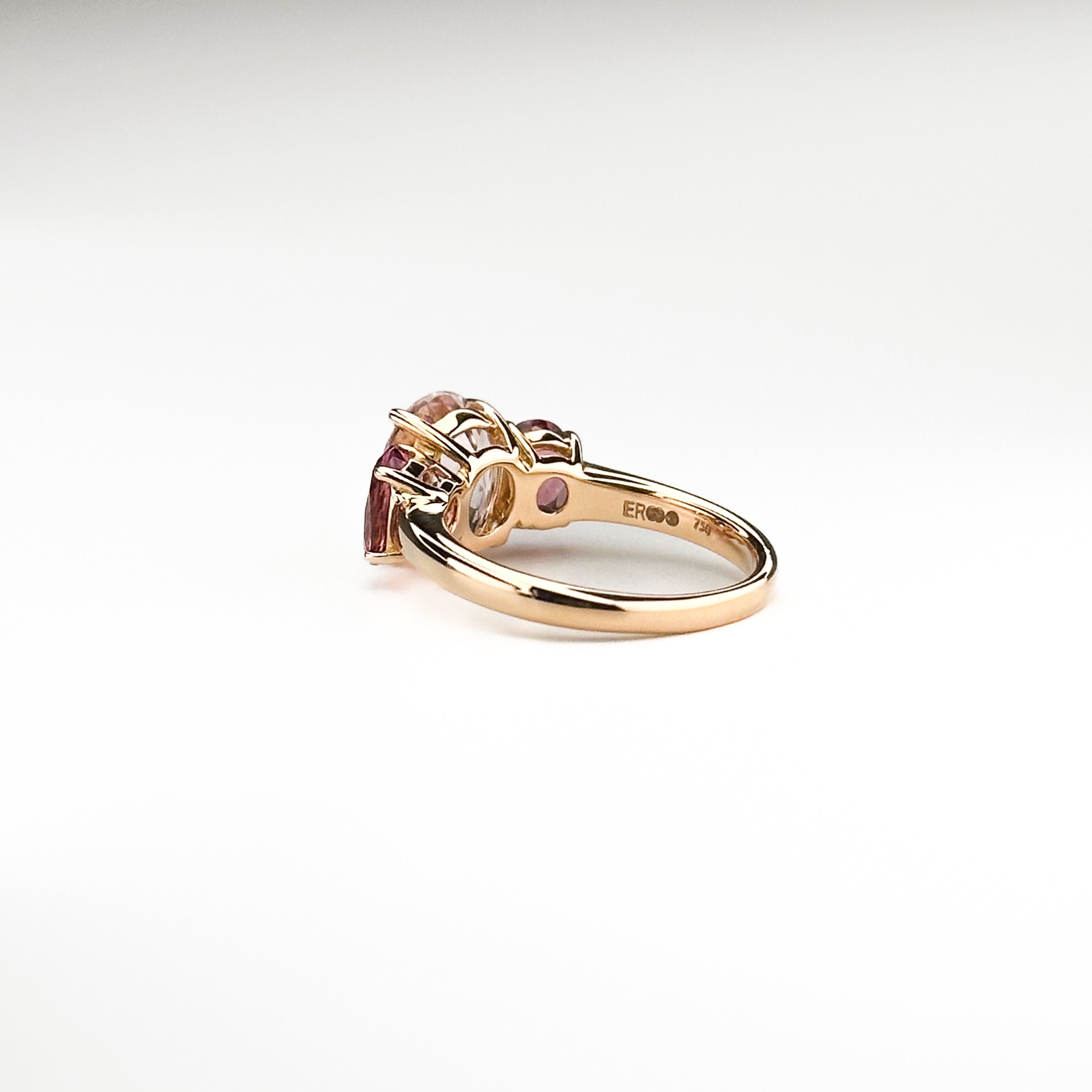 Morganite & Tourmaline Trilogy Ring
