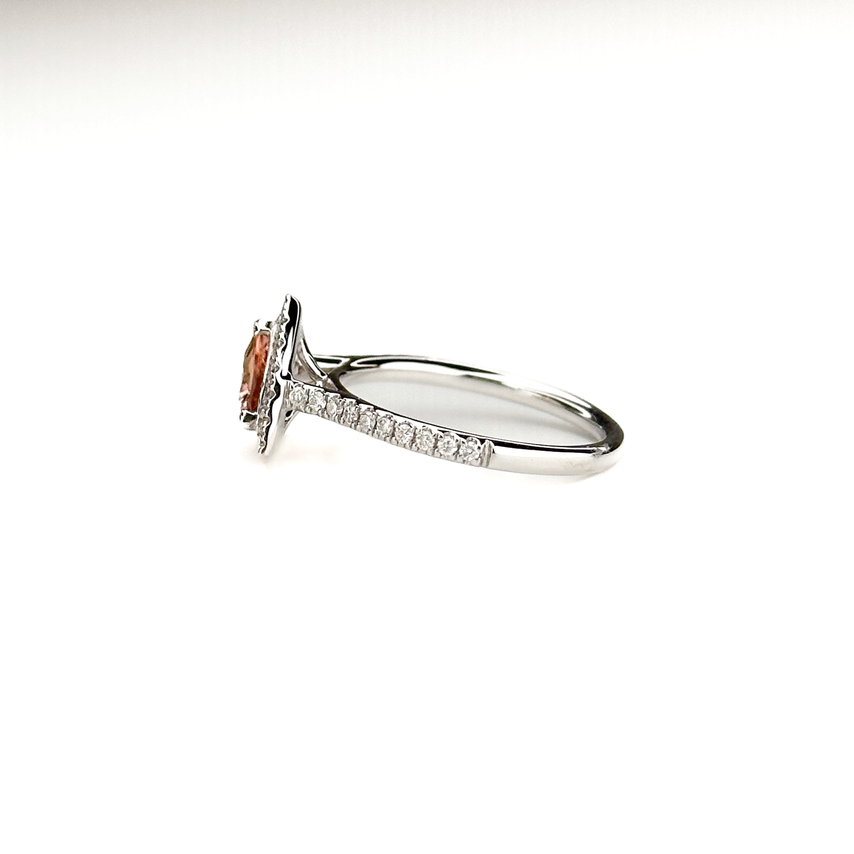 Trillion Cut Pink Topaz Ring