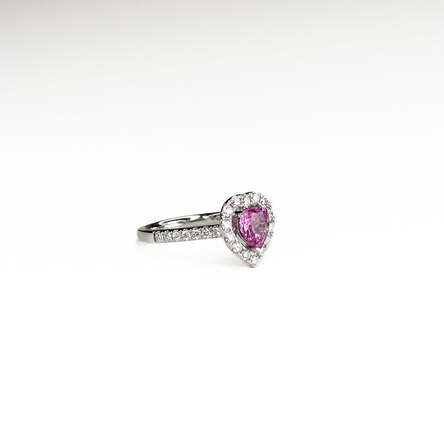 0.94ct Heart Shape Pink Sapphire Ring