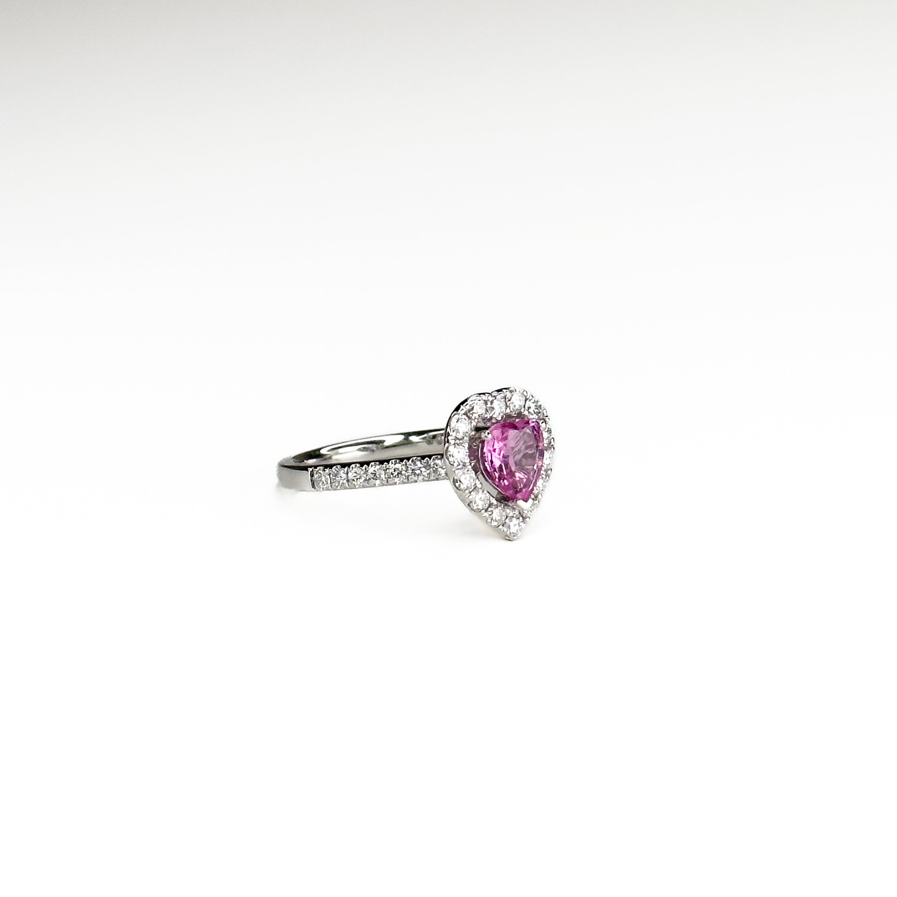 0.94ct Heart Shape Pink Sapphire Ring