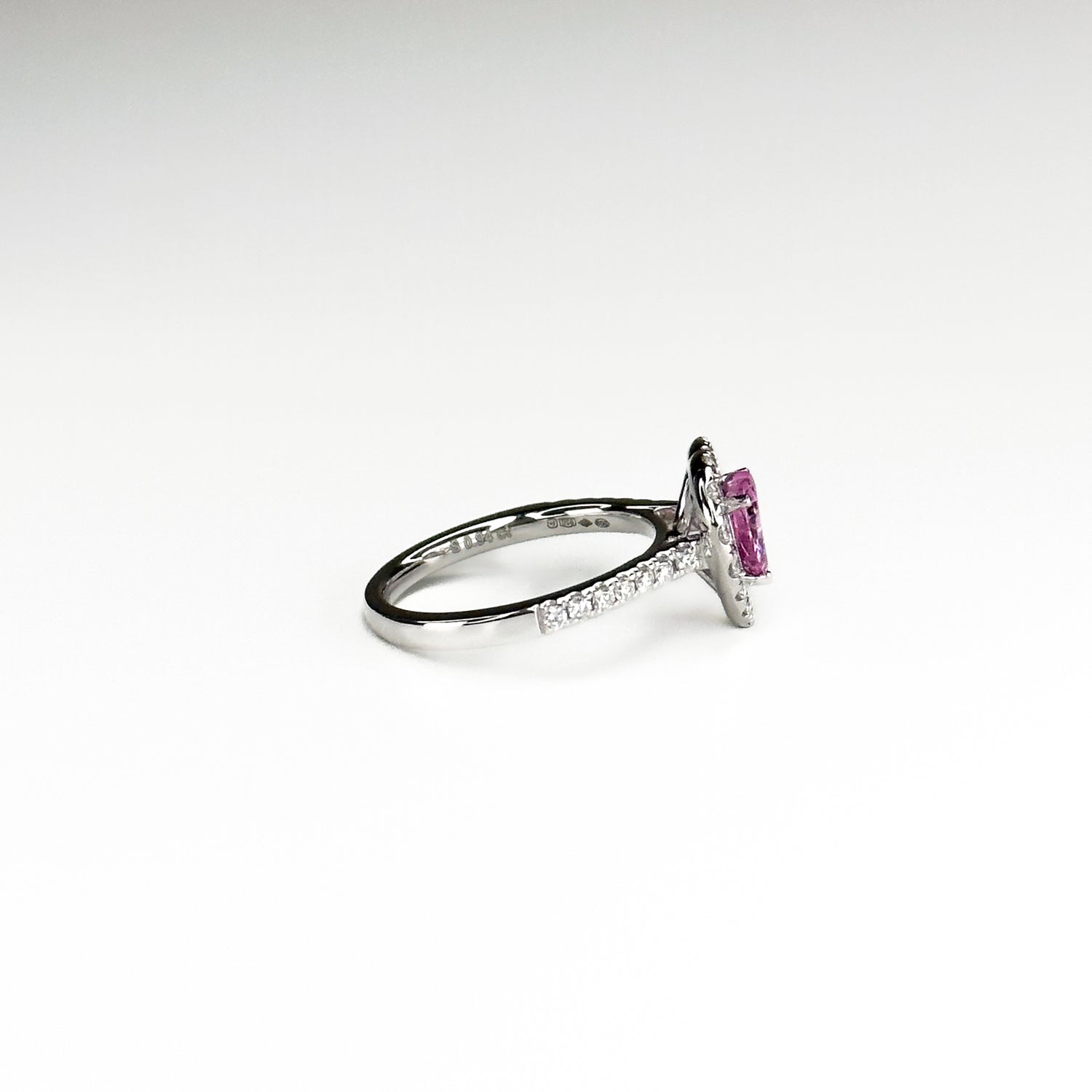 0.94ct Heart Shape Pink Sapphire Ring