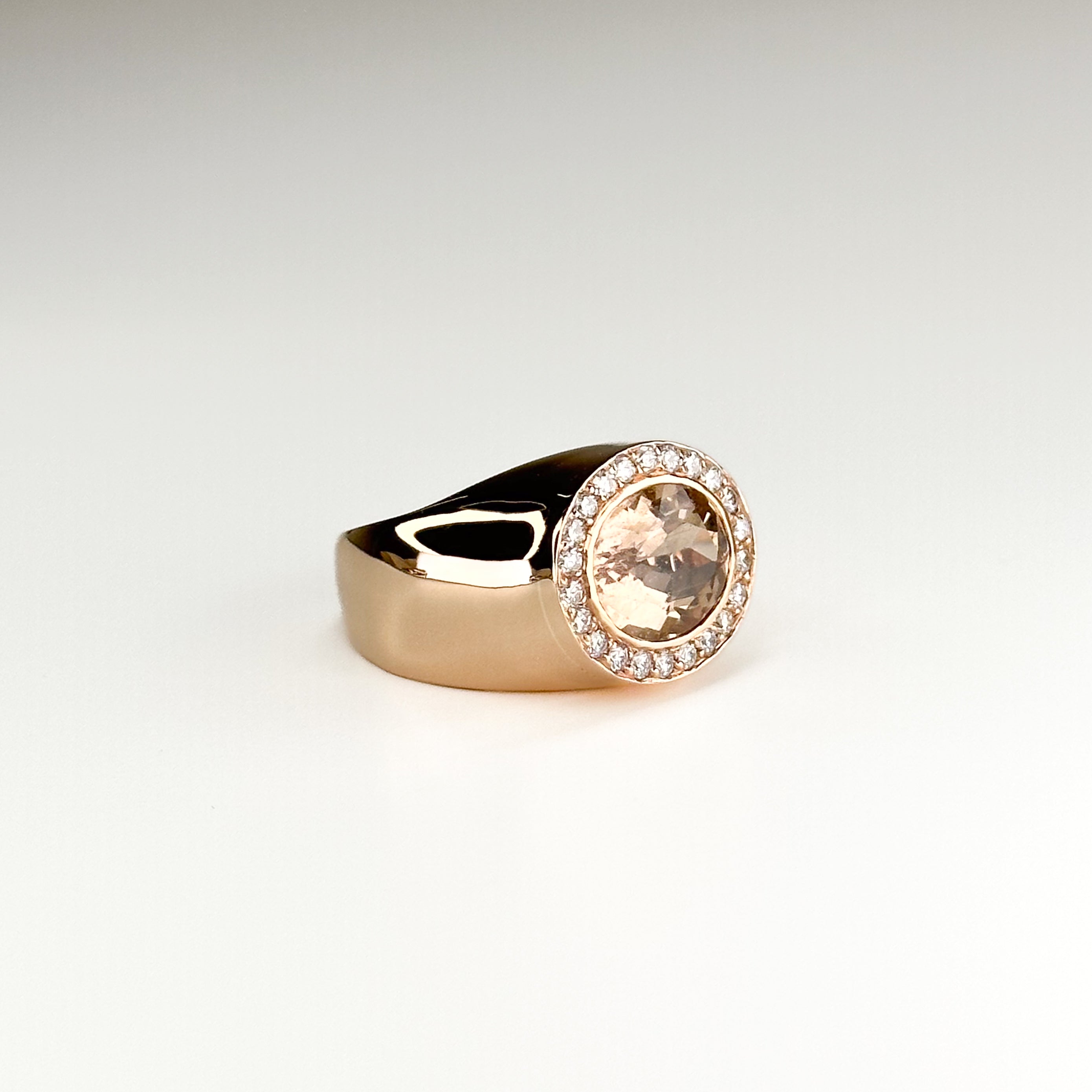 3.88ct Oval Morganite Dress Ring in Rose Gold