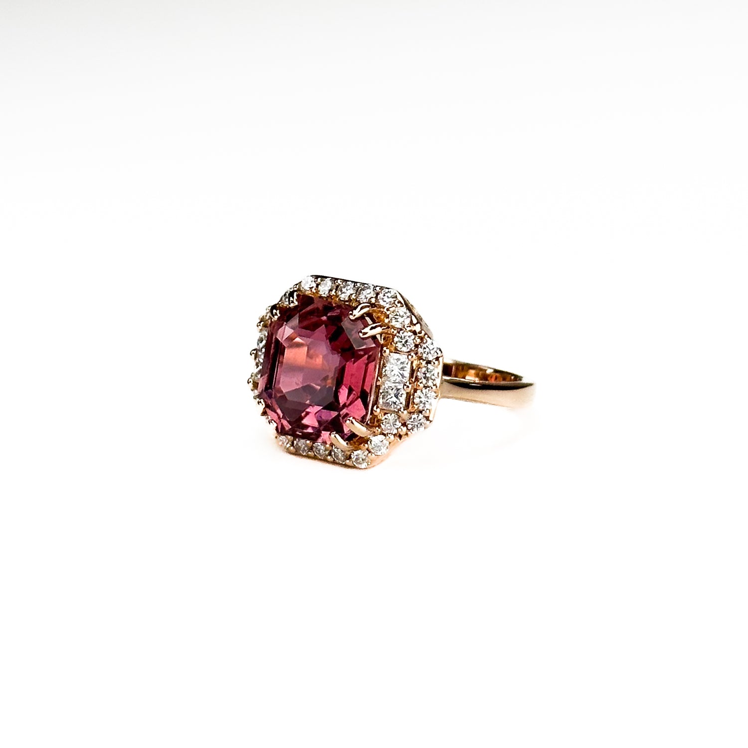 5.29ct Octagon Pink Tourmaline Ring