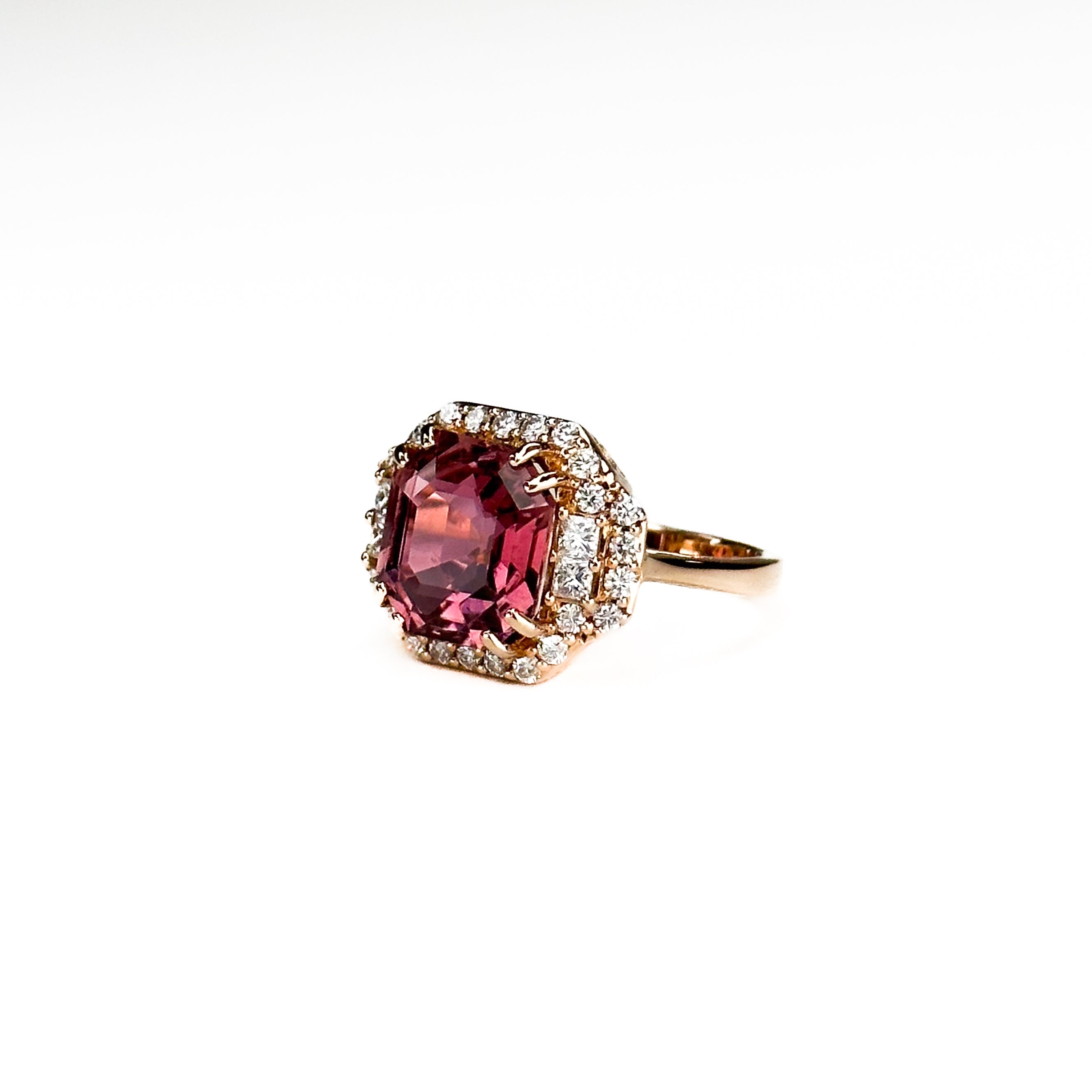 5.29ct Octagon Pink Tourmaline Ring
