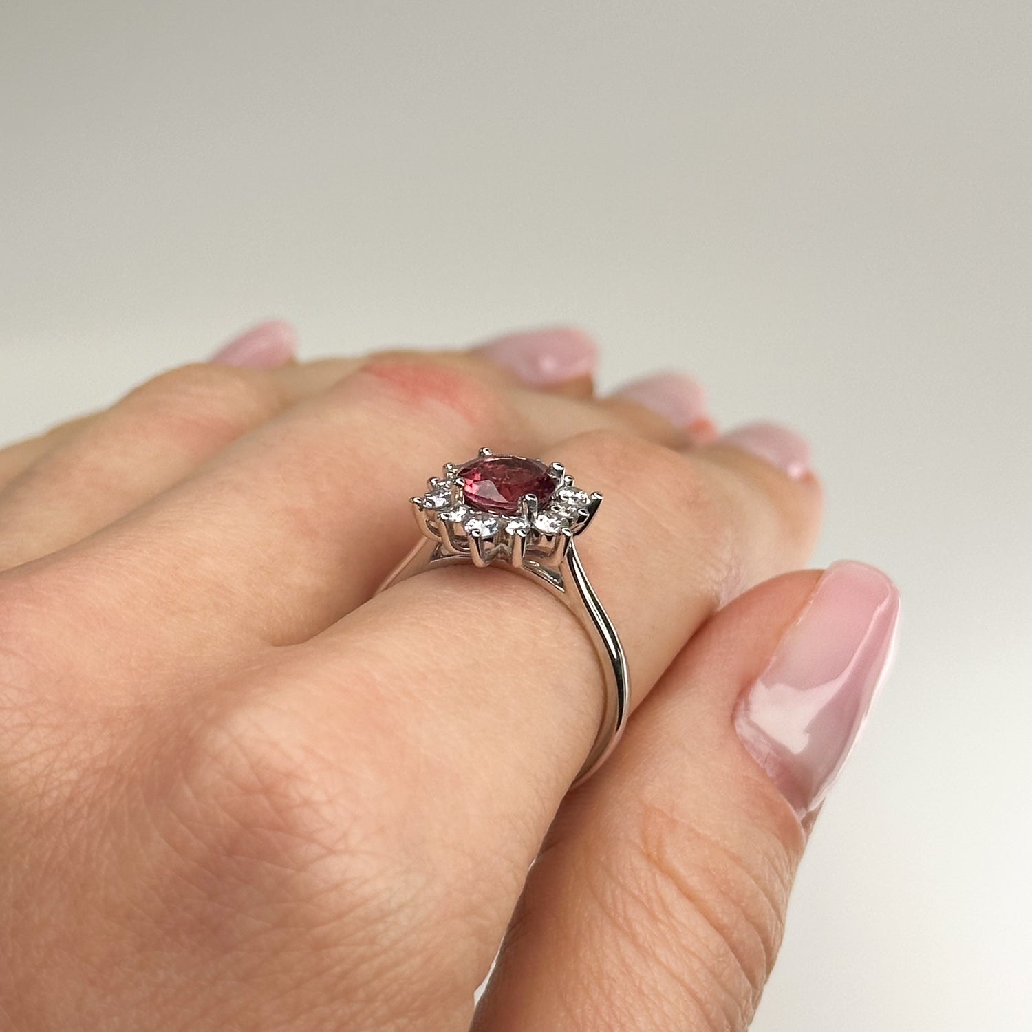1.20ct Pink Tourmaline Platinum Ring