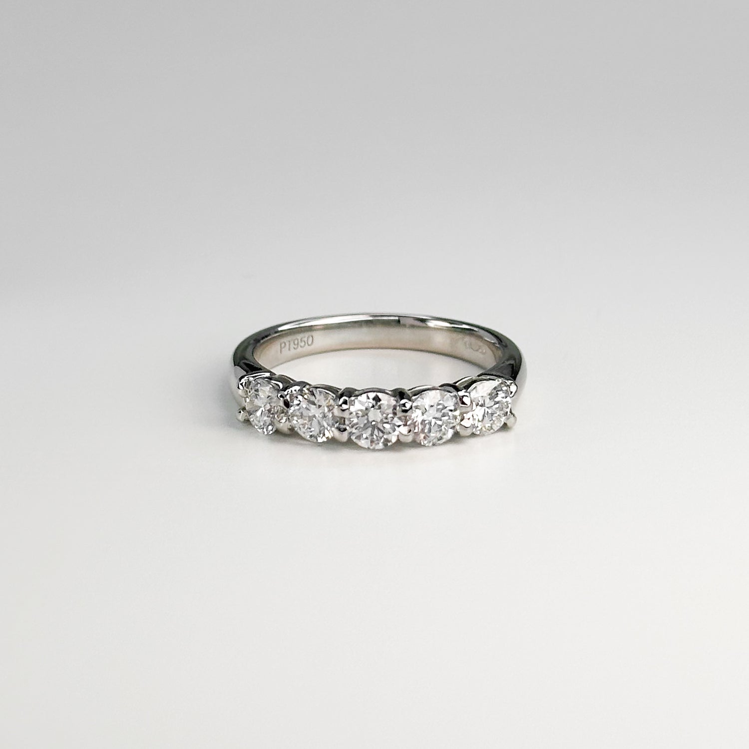 5 GIA Round Brilliant Cut Diamond Ring