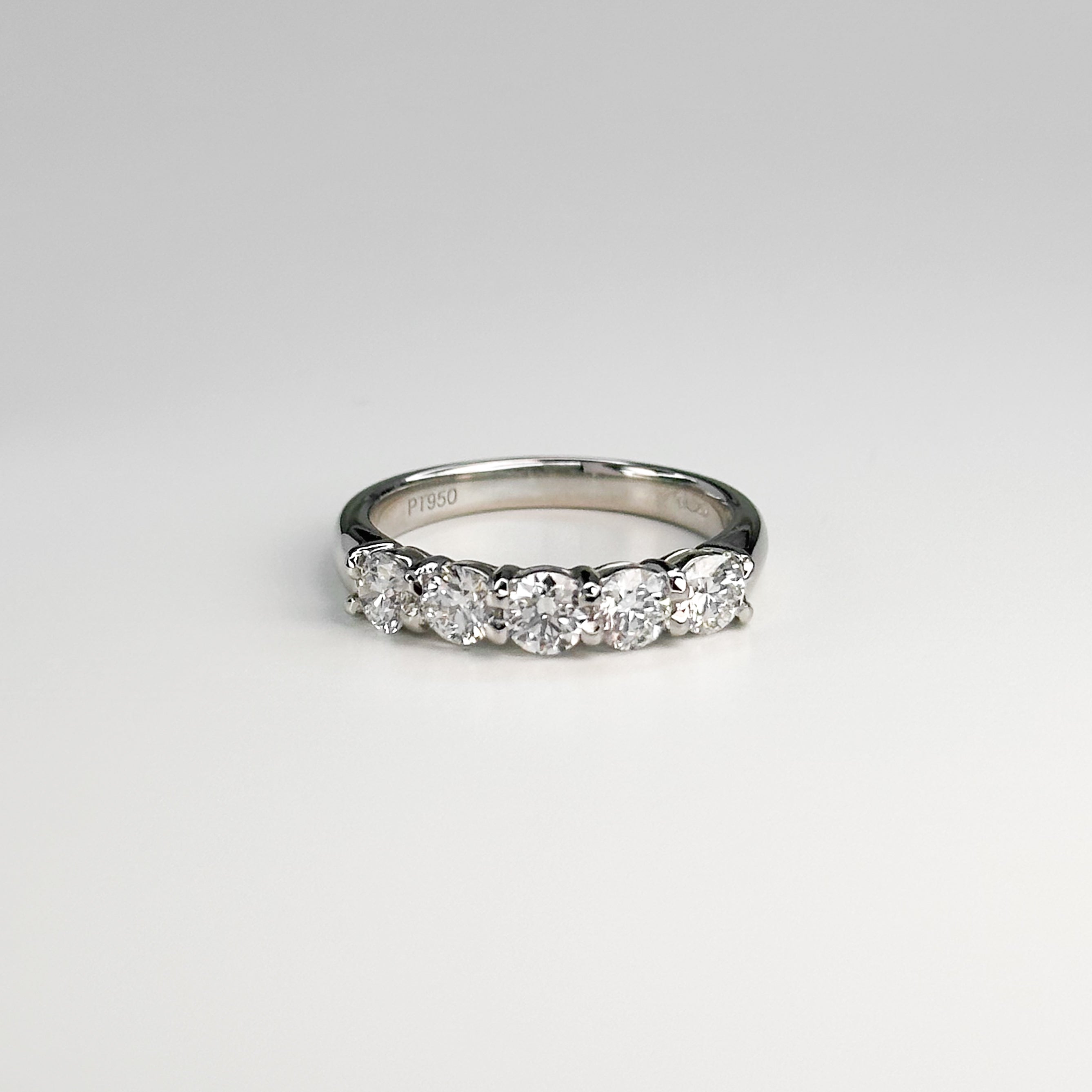 5 GIA Round Brilliant Cut Diamond Ring