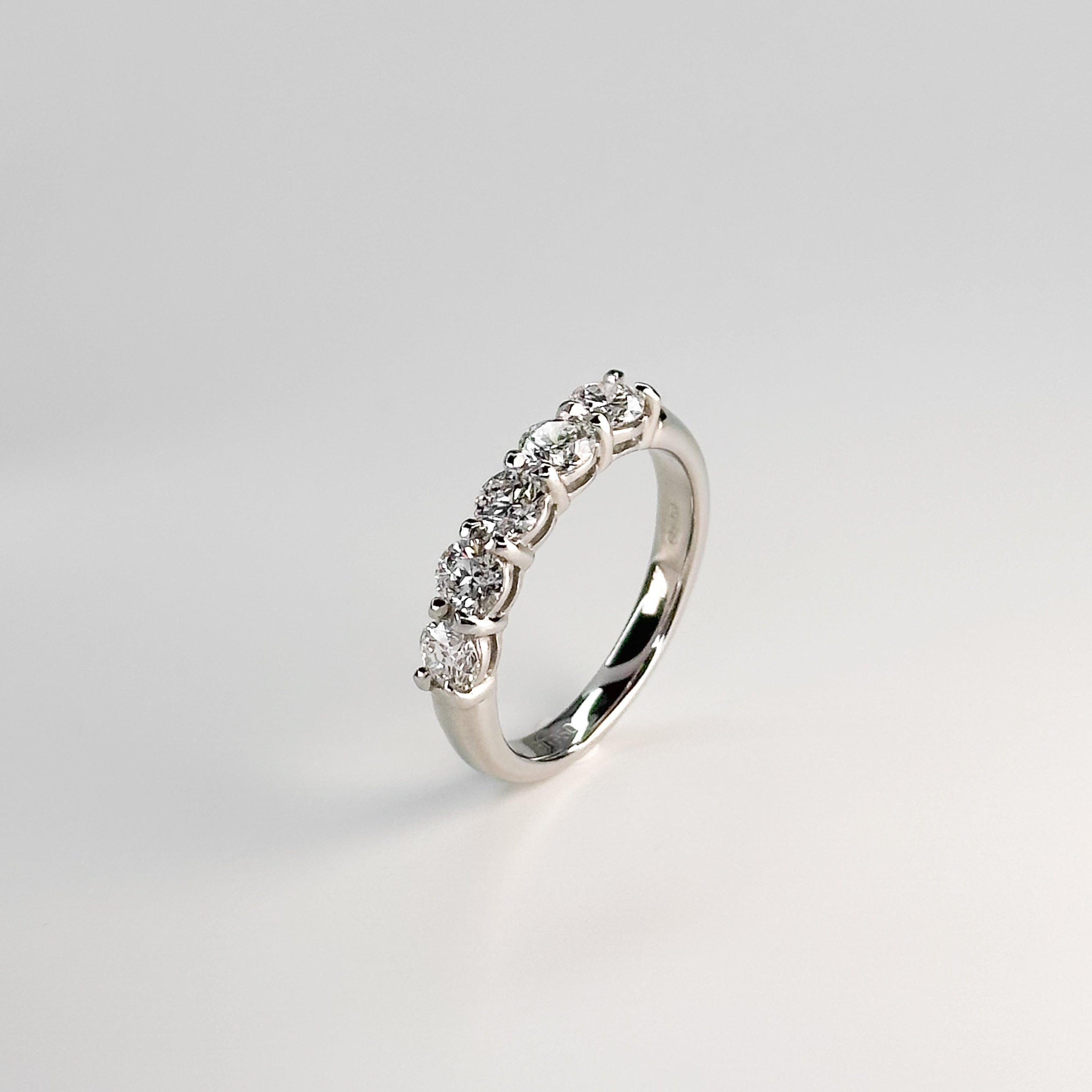 5 GIA Round Brilliant Cut Diamond Ring