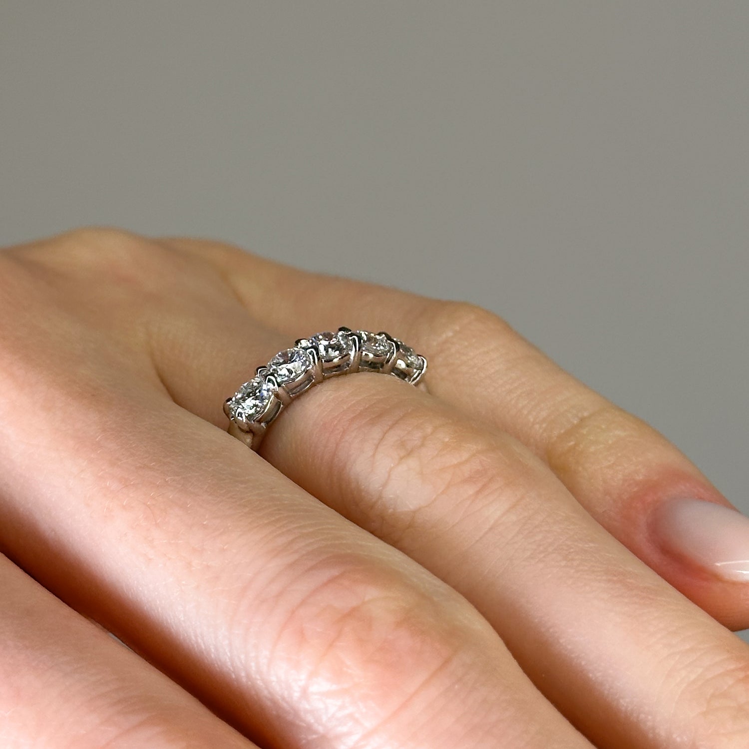 5 GIA Round Brilliant Cut Diamond Ring