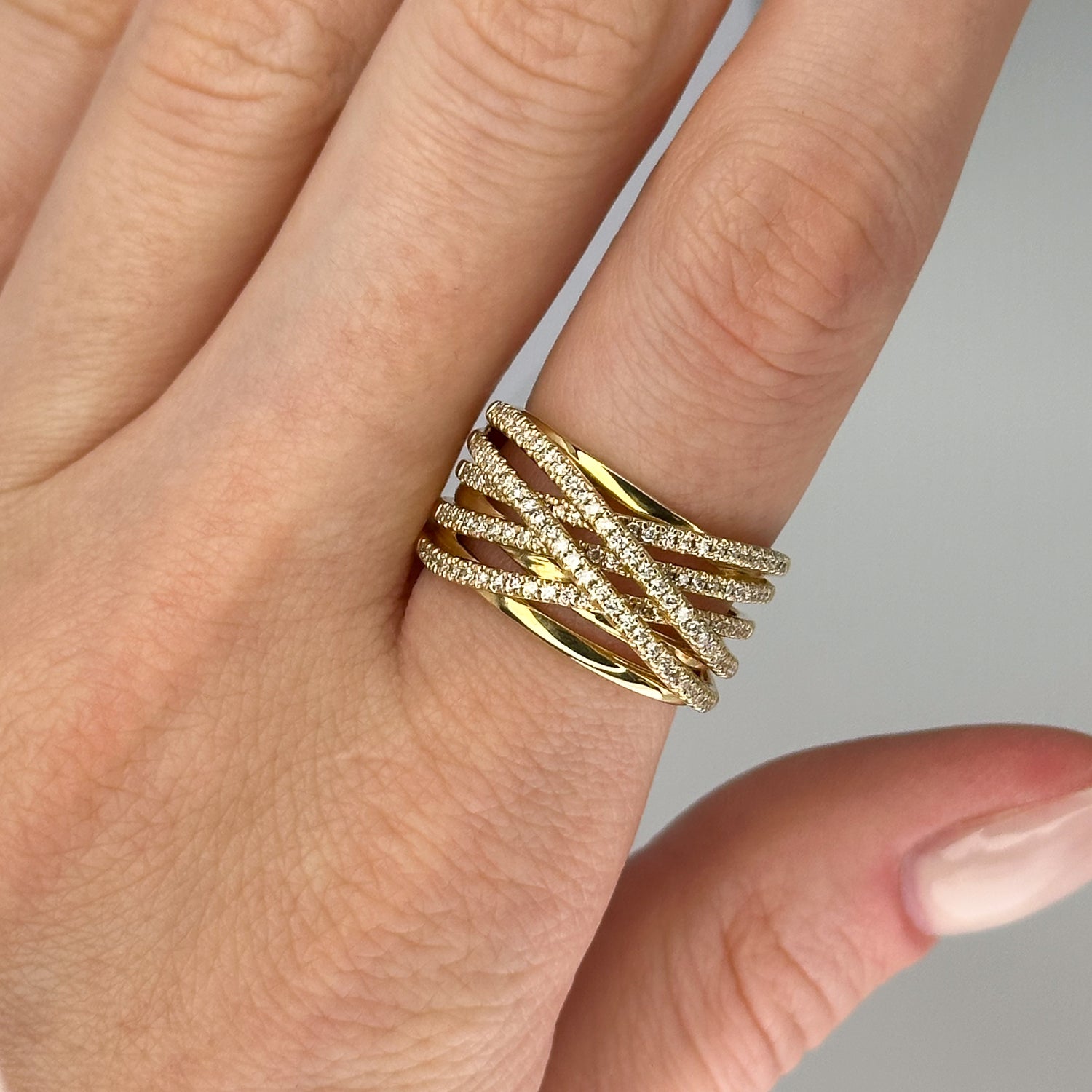 0.60ct Diamond Cross Over Ring