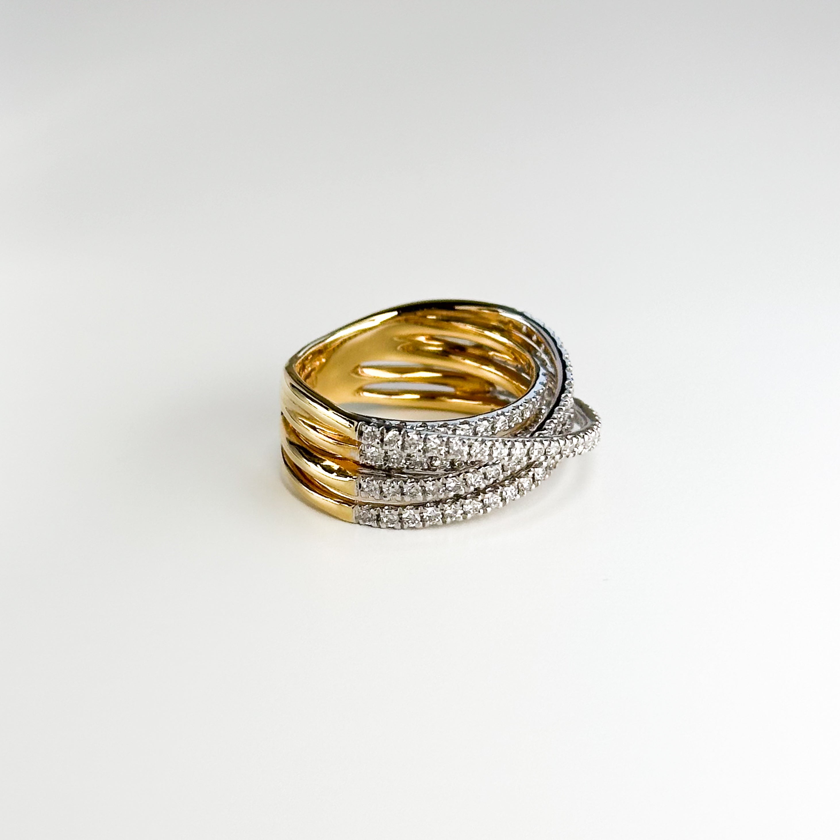 0.90ct Diamond Cross Over Ring