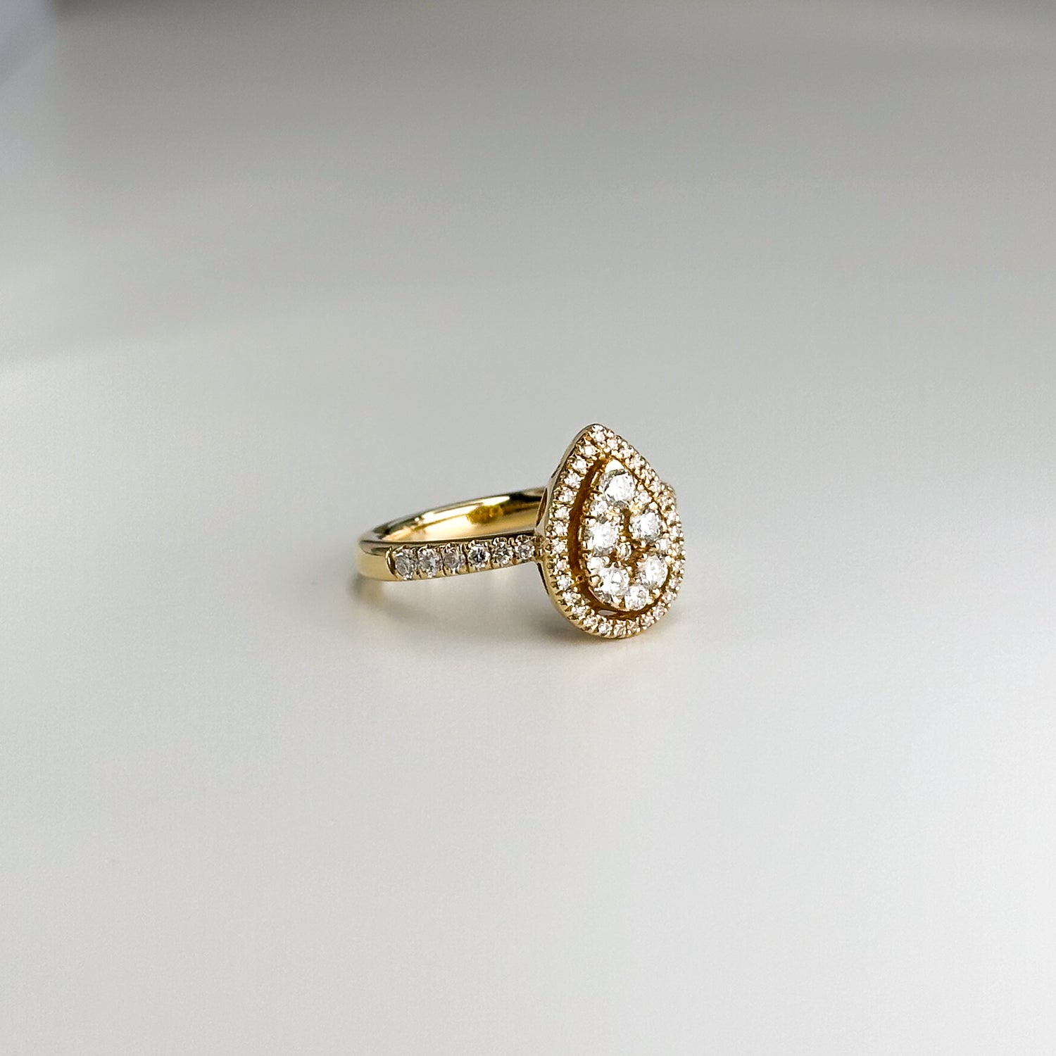 0.72ct Diamond Pear Shape Cluster Ring