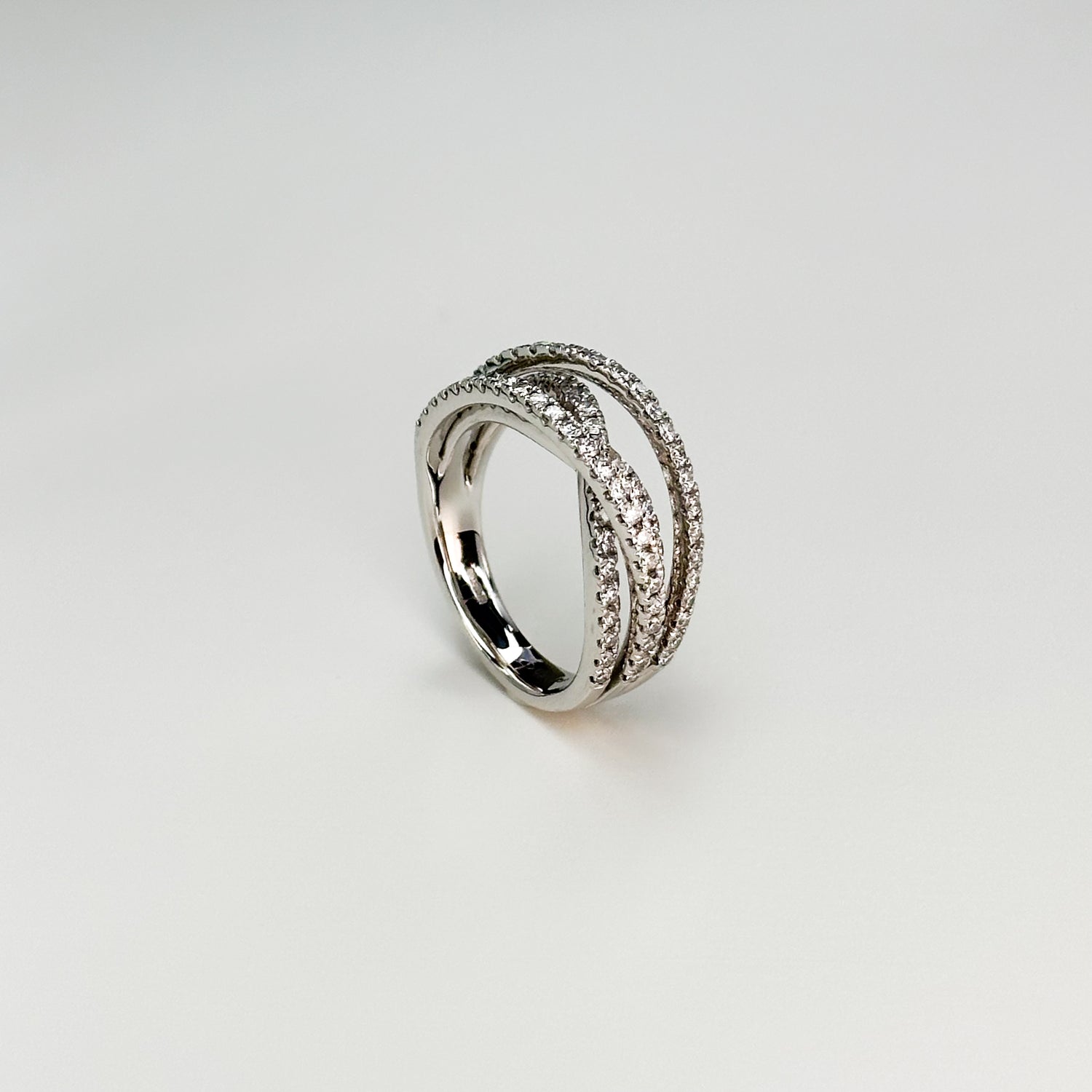 1.00ct Diamond Cross Over Ring