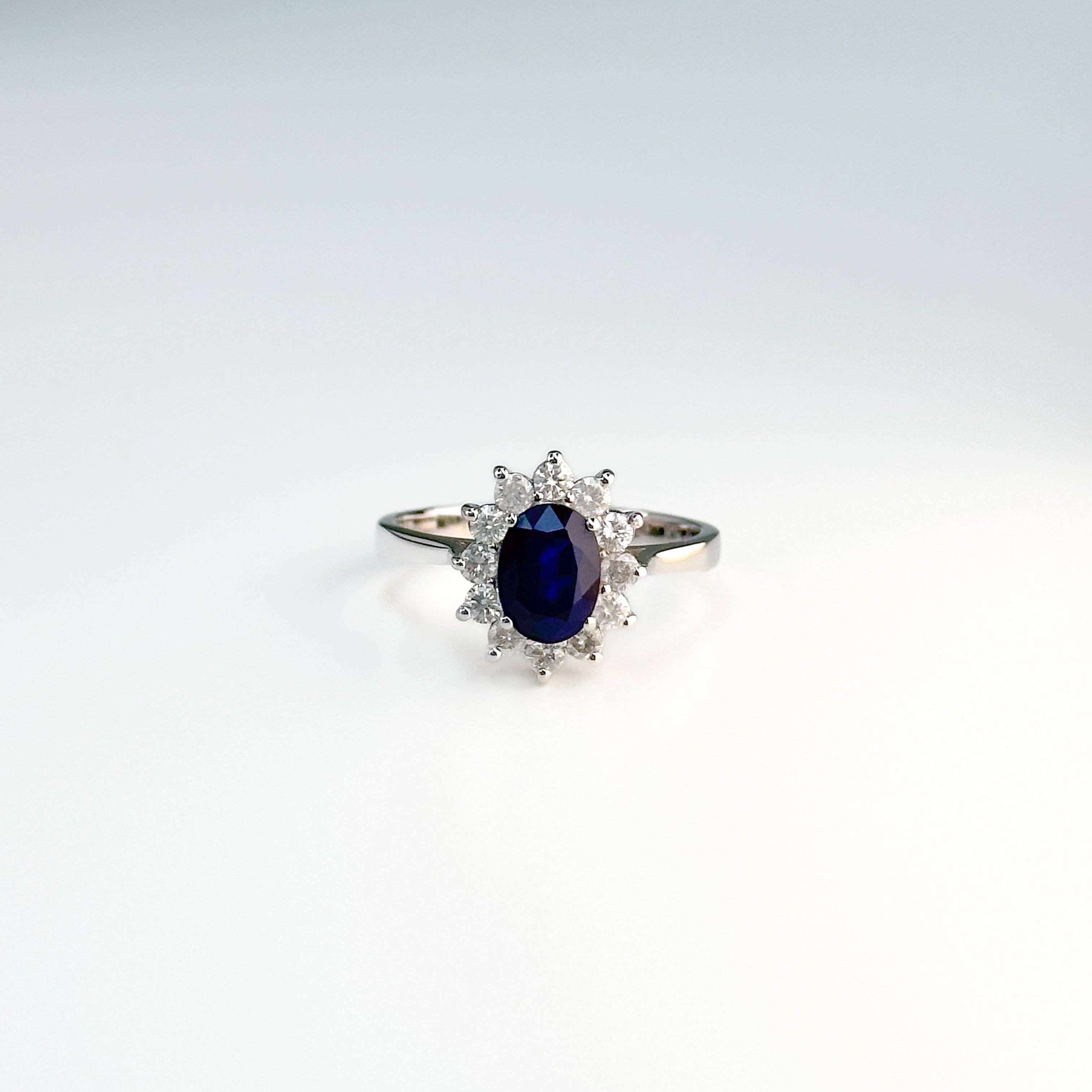 0.50ct Oval Cut Deep Blue Sapphire Ring