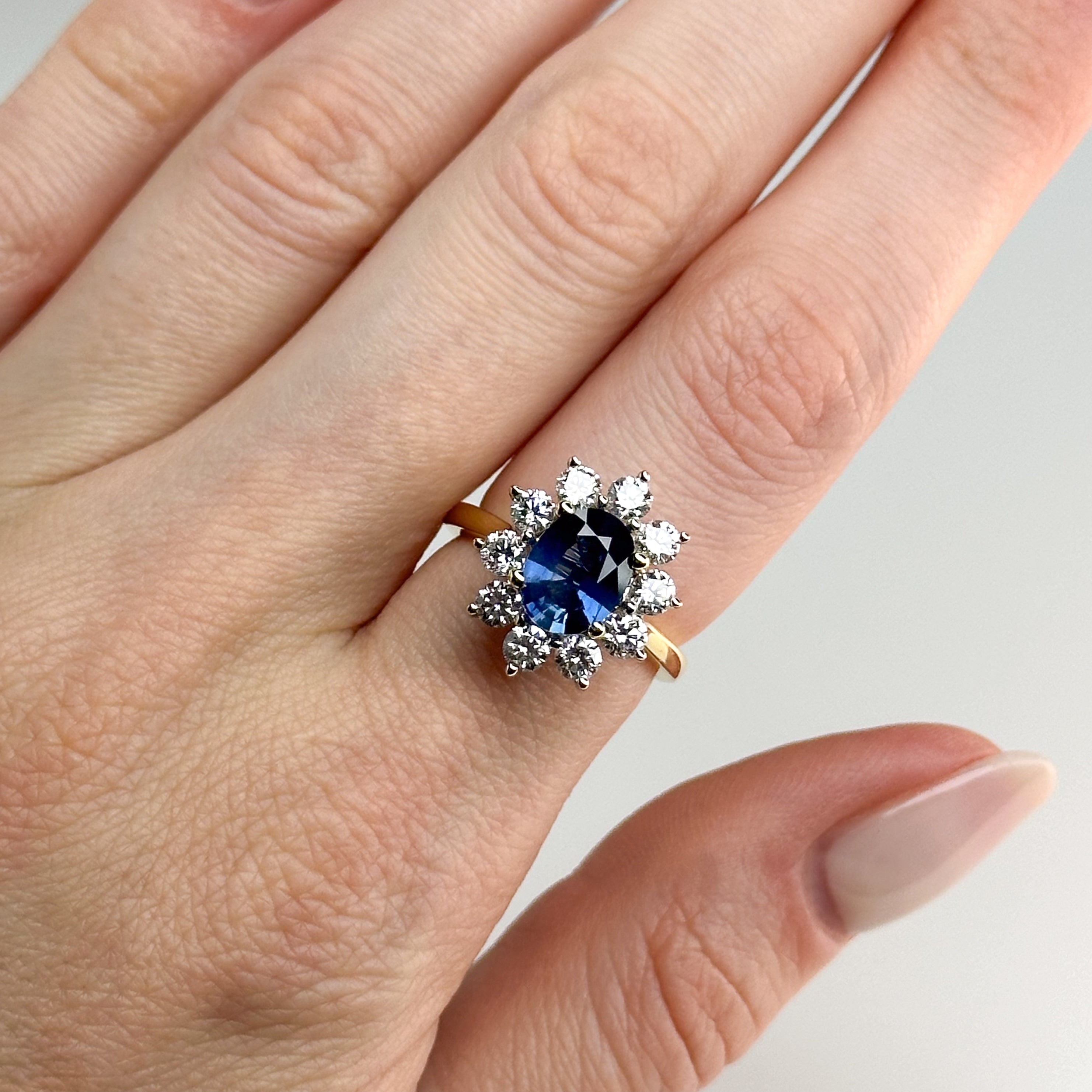 1.77ct Oval Cut Blue Sapphire Ring