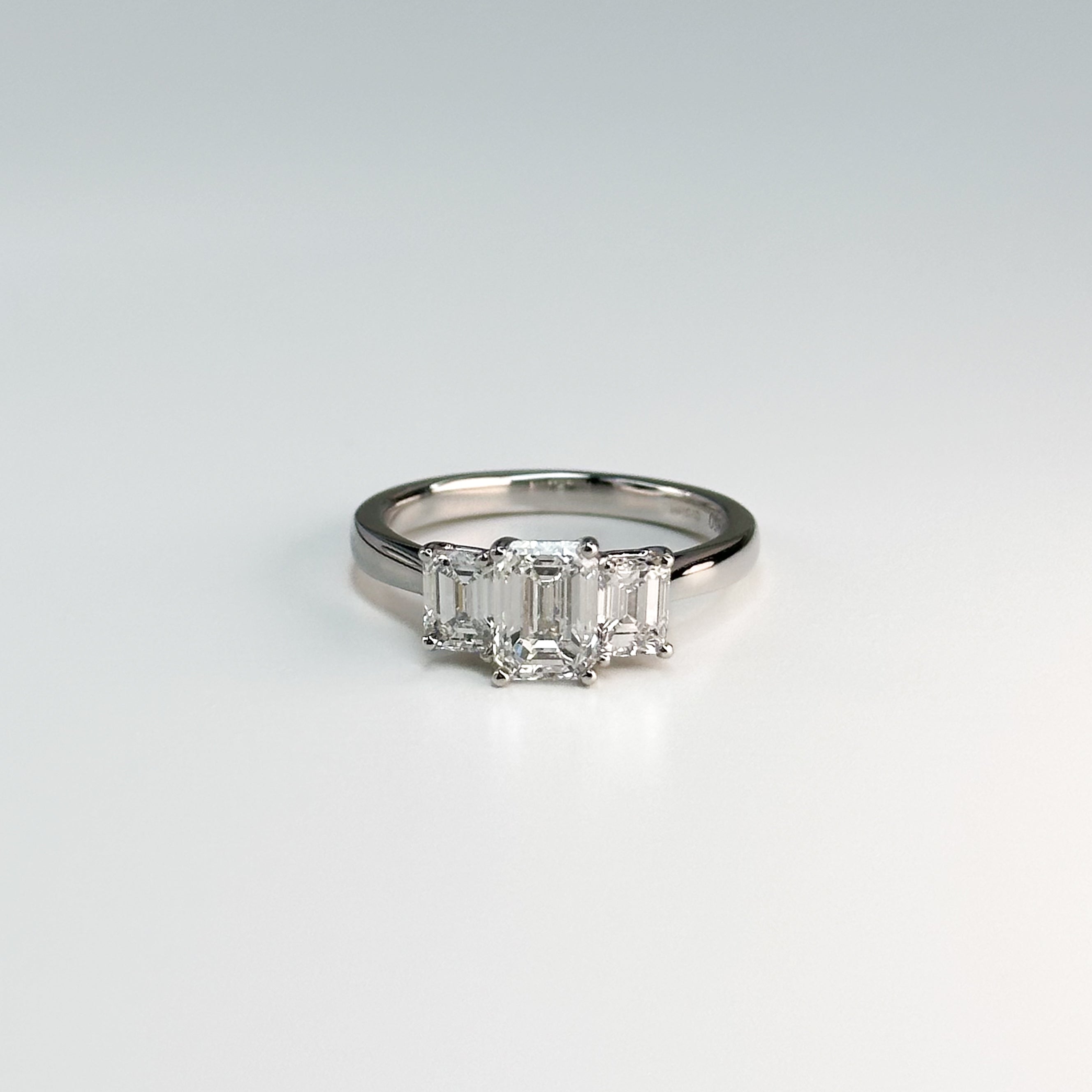 GIA Emerald Cut Diamond Trilogy