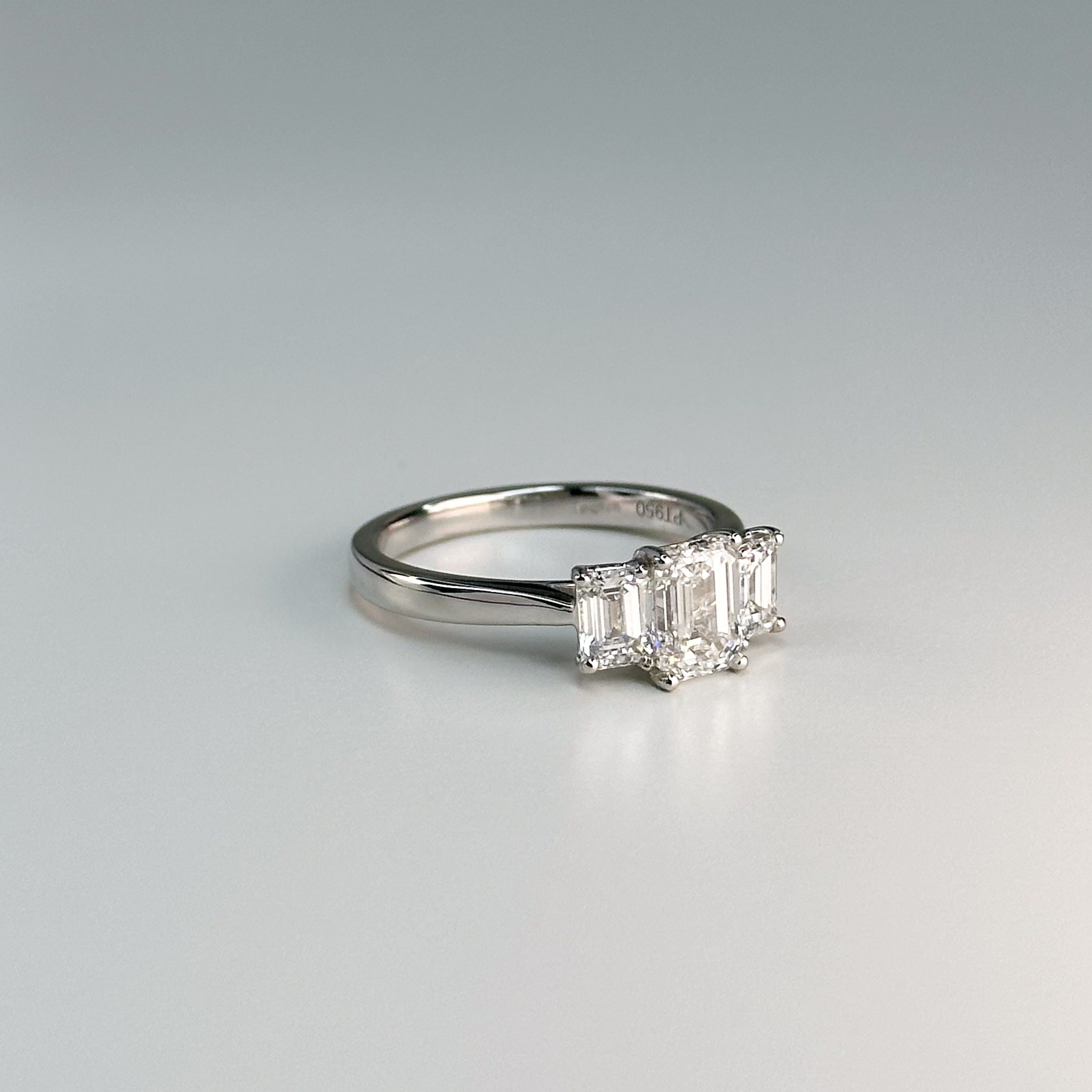 GIA Emerald Cut Diamond Trilogy