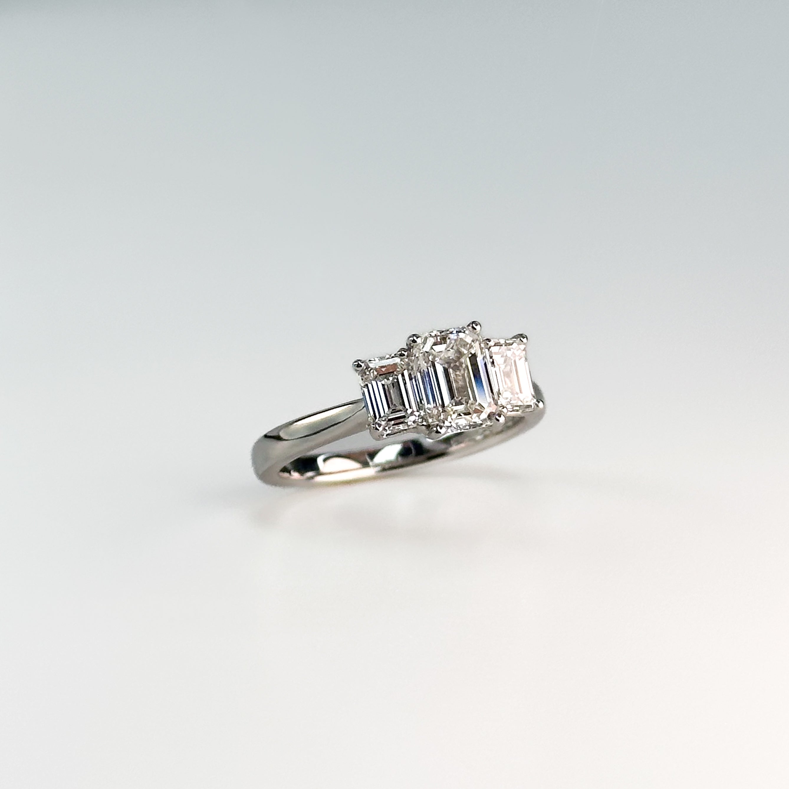 GIA Emerald Cut Diamond Trilogy