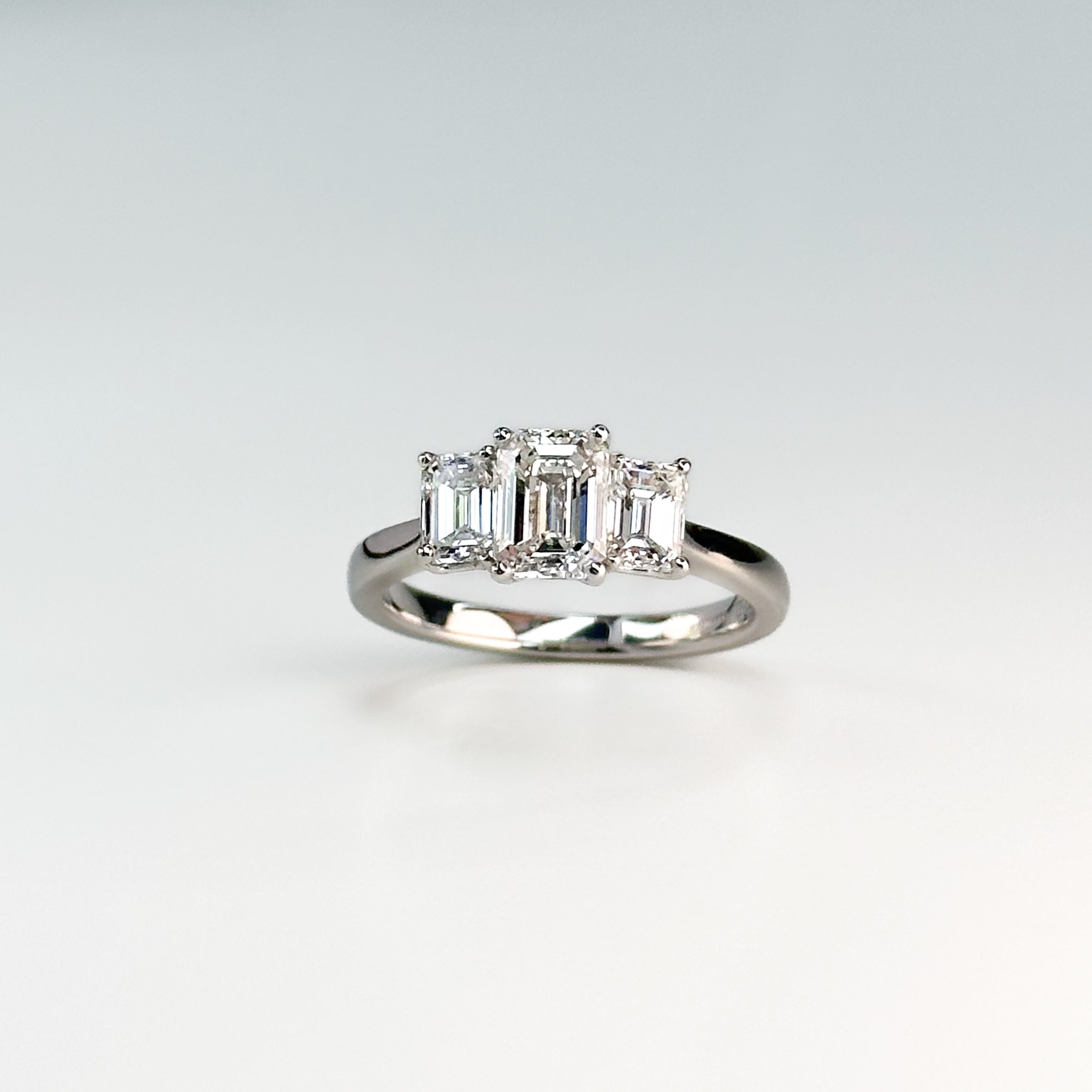 GIA Emerald Cut Diamond Trilogy