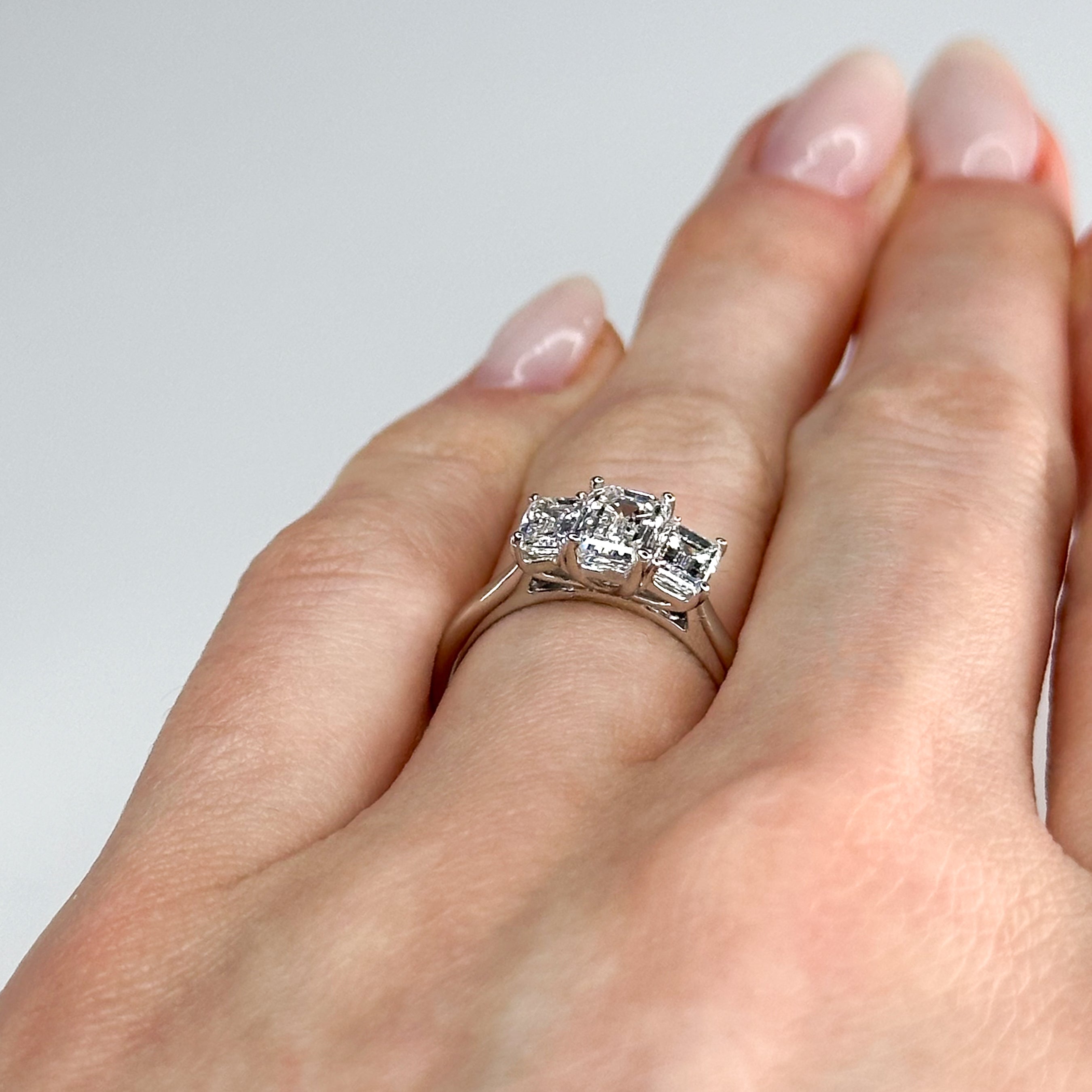 GIA Emerald Cut Diamond Trilogy