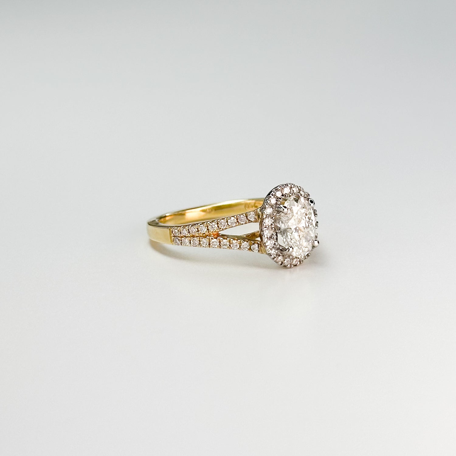 0.80ct GIA Oval Diamond Ring with Halo