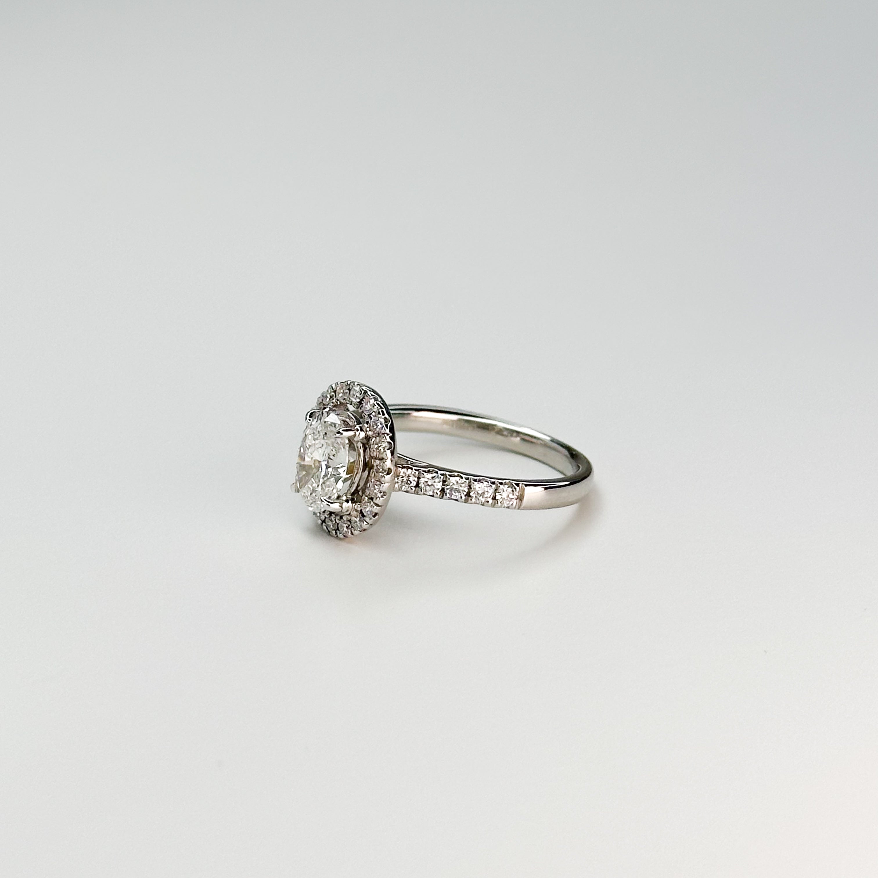 1.00ct GIA Oval Diamond Ring with Halo