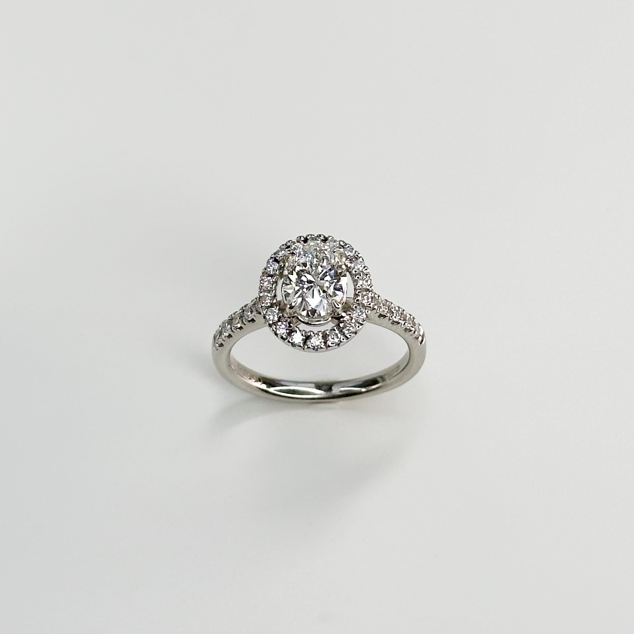 1.00ct GIA Oval Diamond Ring with Halo