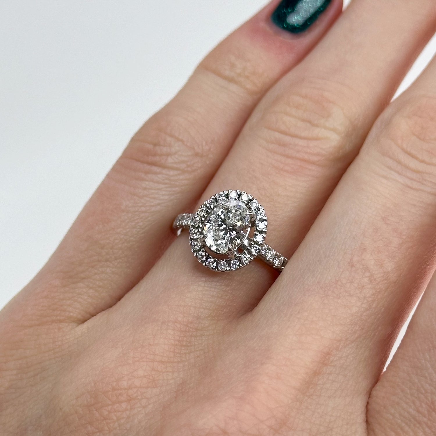 1.00ct GIA Oval Diamond Ring with Halo