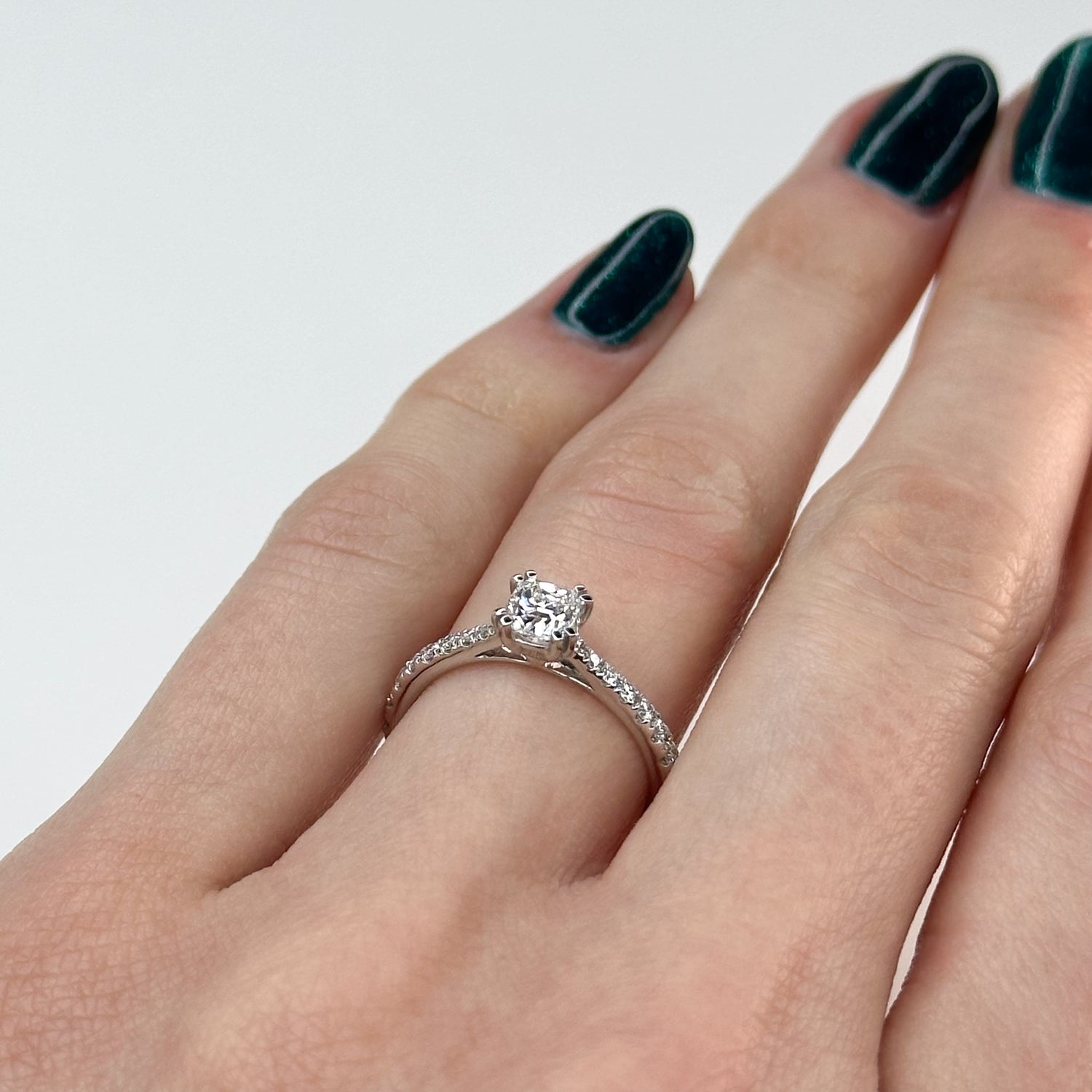 0.46ct GIA Cushion Cut Diamond Ring