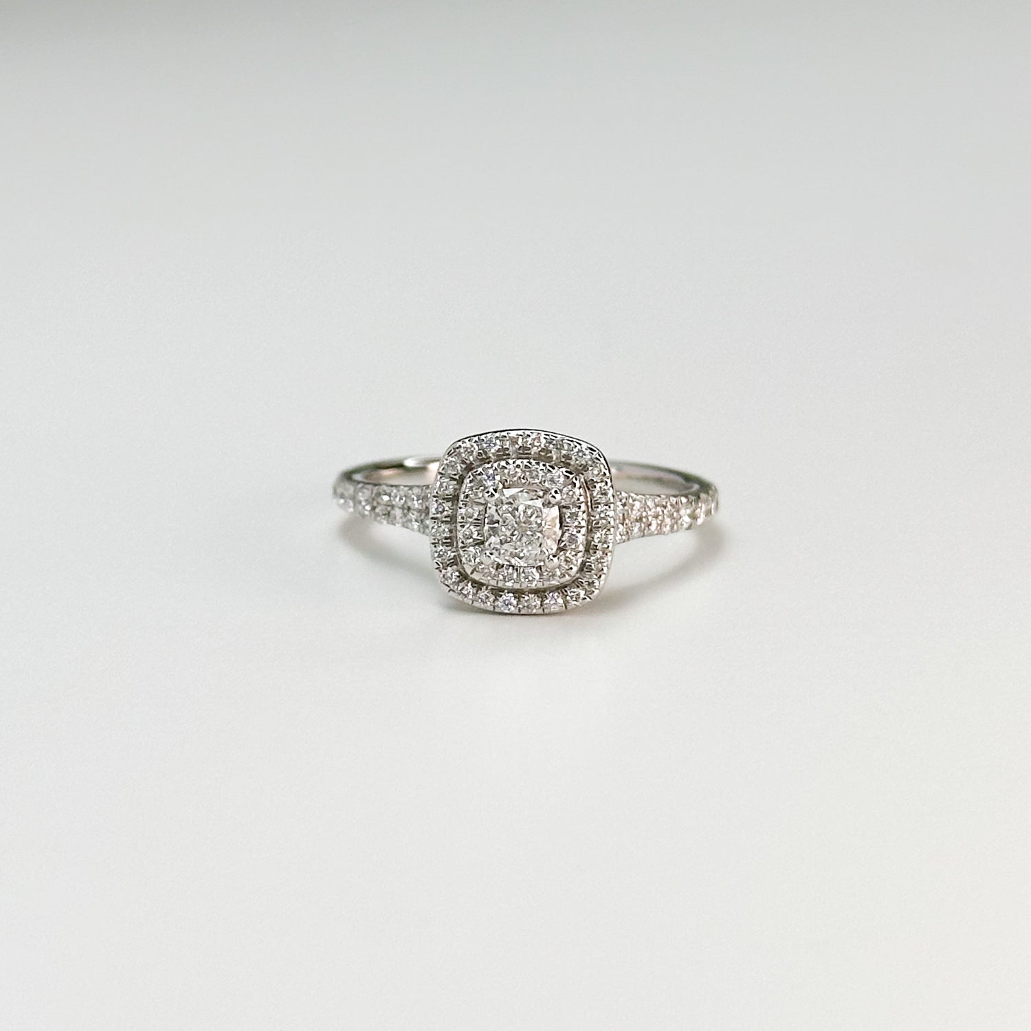 0.30ct GIA Cushion Cut Diamond Ring with Double Halo