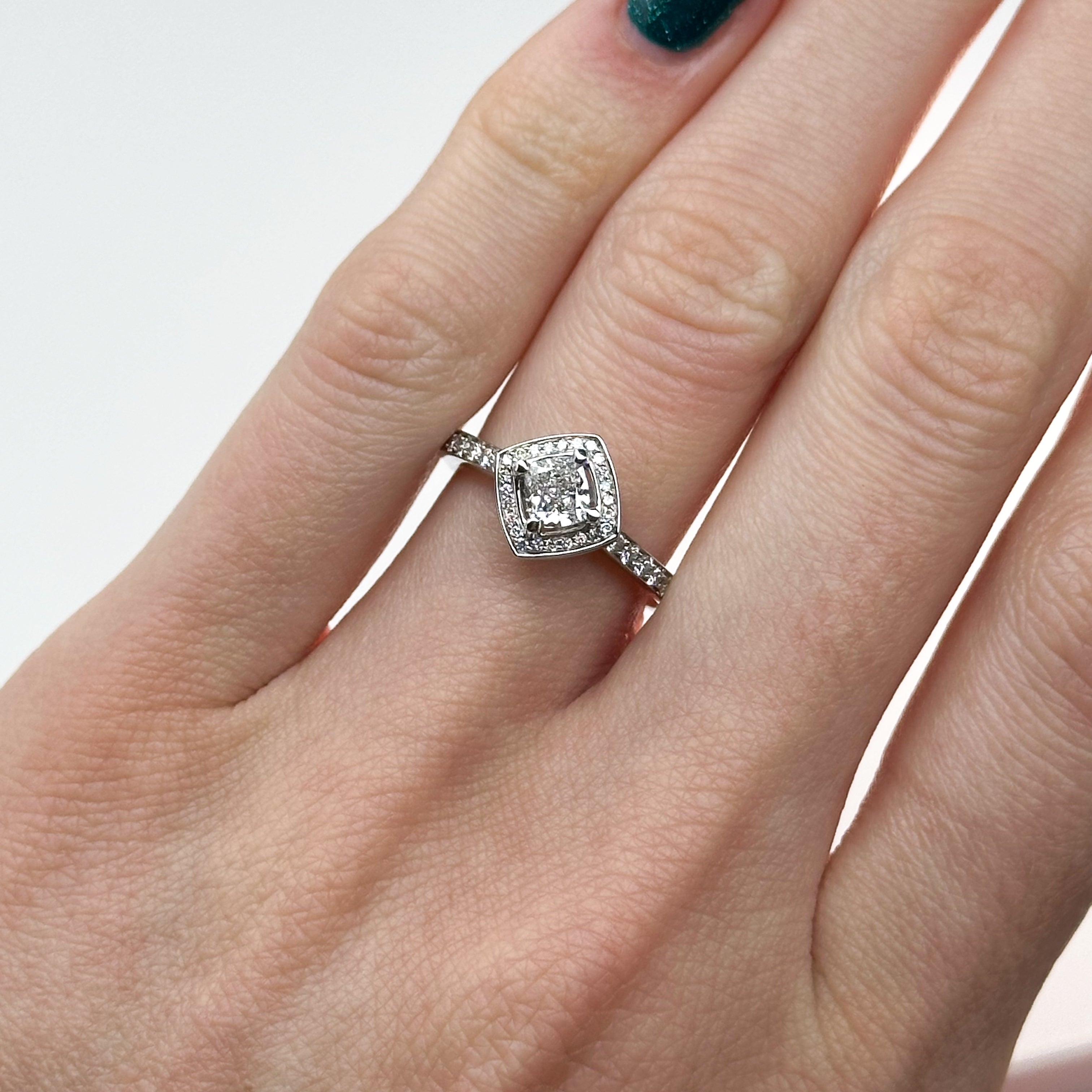 0.50ct GIA Cushion Cut Diamond Ring