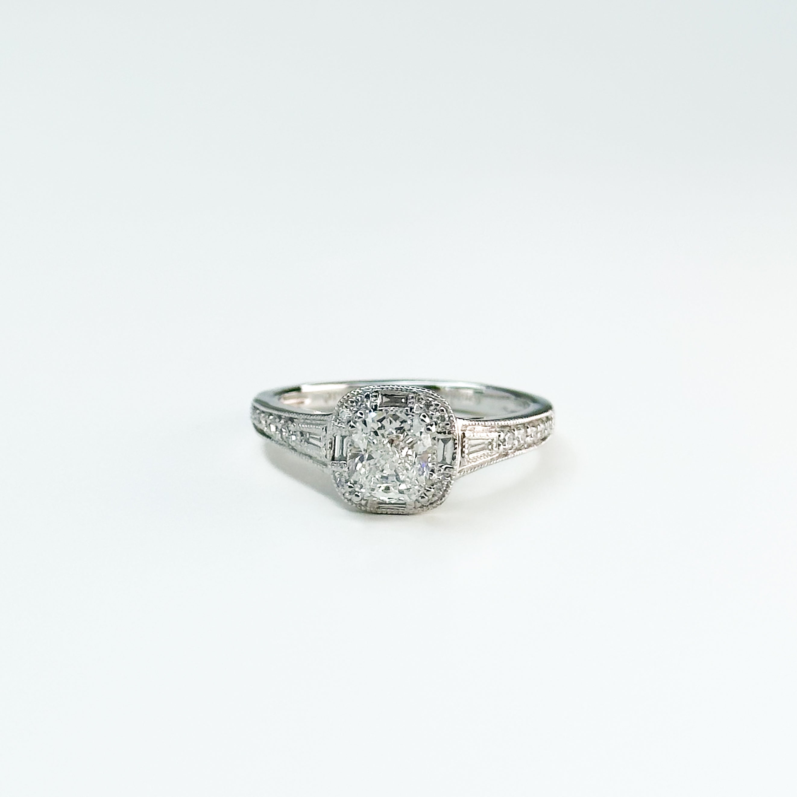 0.91ct GIA Cushion Cut Diamond Ring