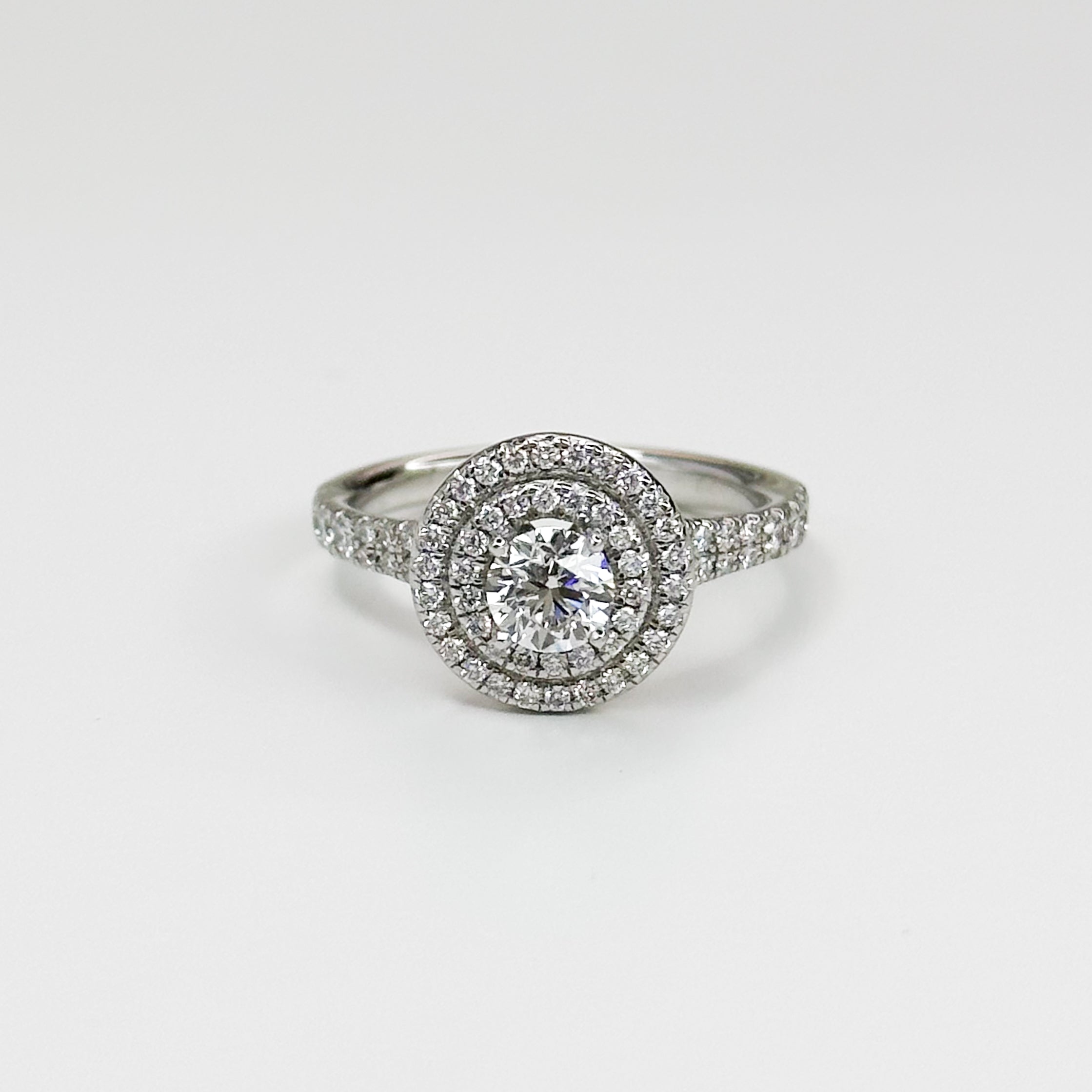 0.51ct GIA Diamond Ring with Double Diamond Halo